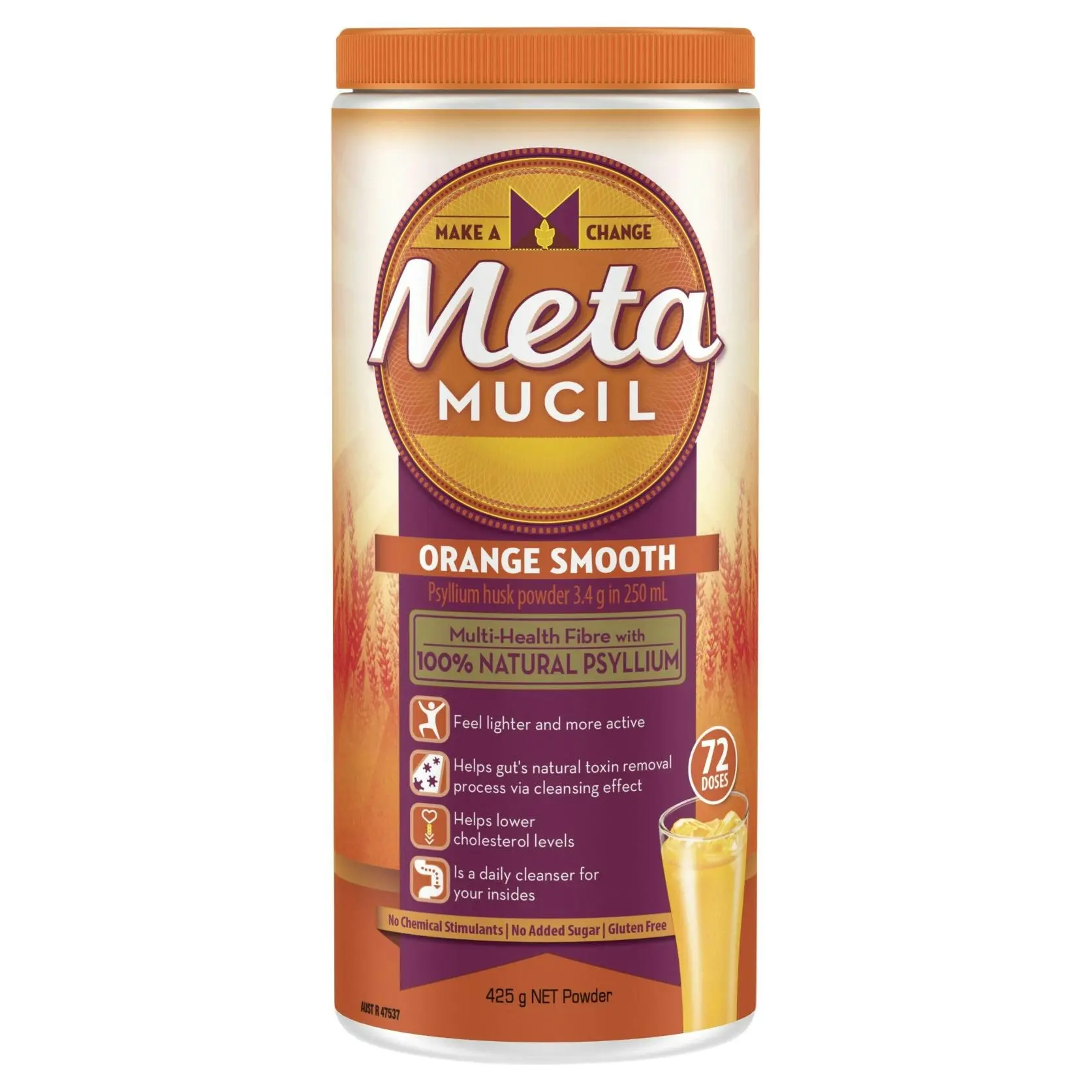 Metamucil Smooth Orange 72 Dose 425g