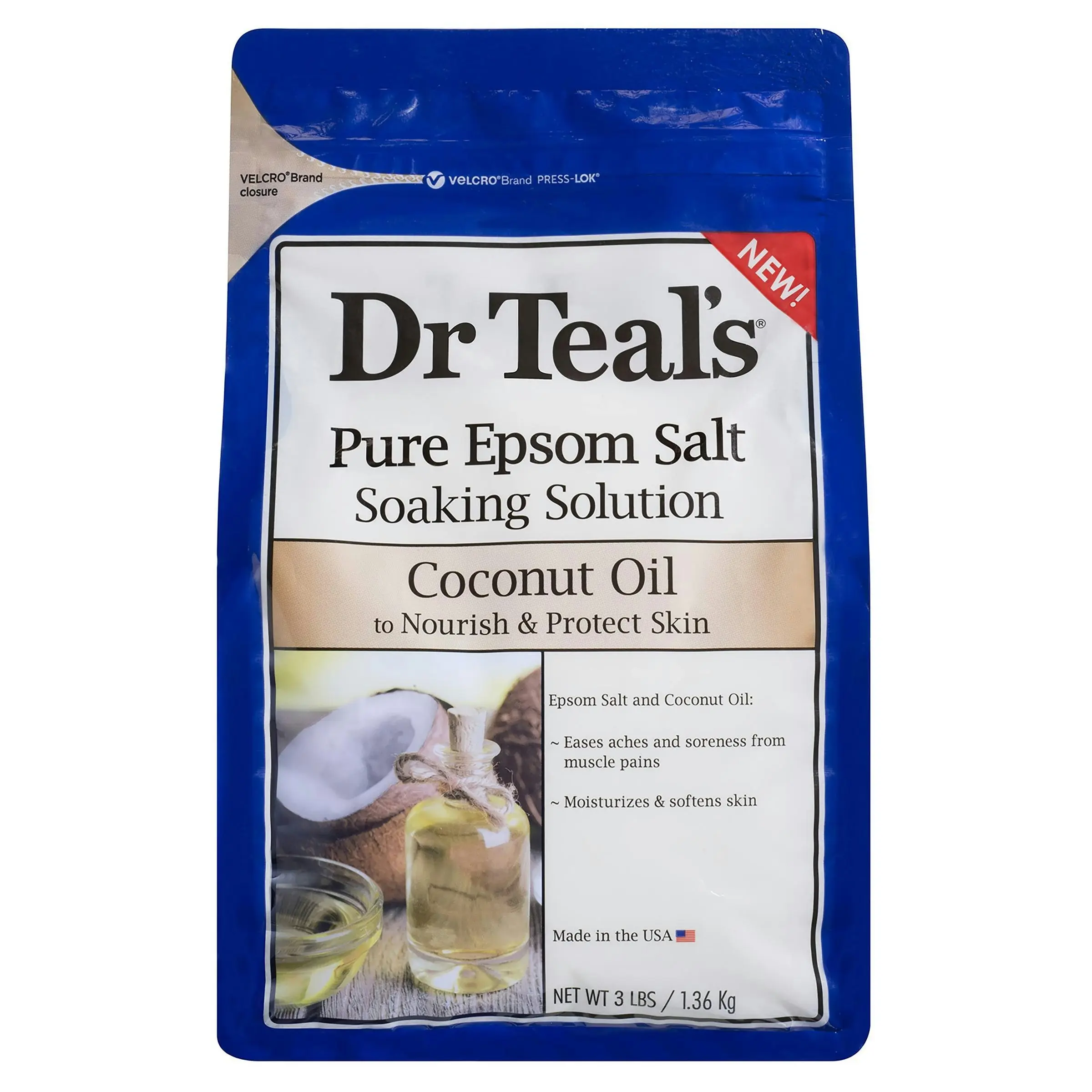 Dr Teal's Pure Epsom Salt with Coconut Oil 1.36kg