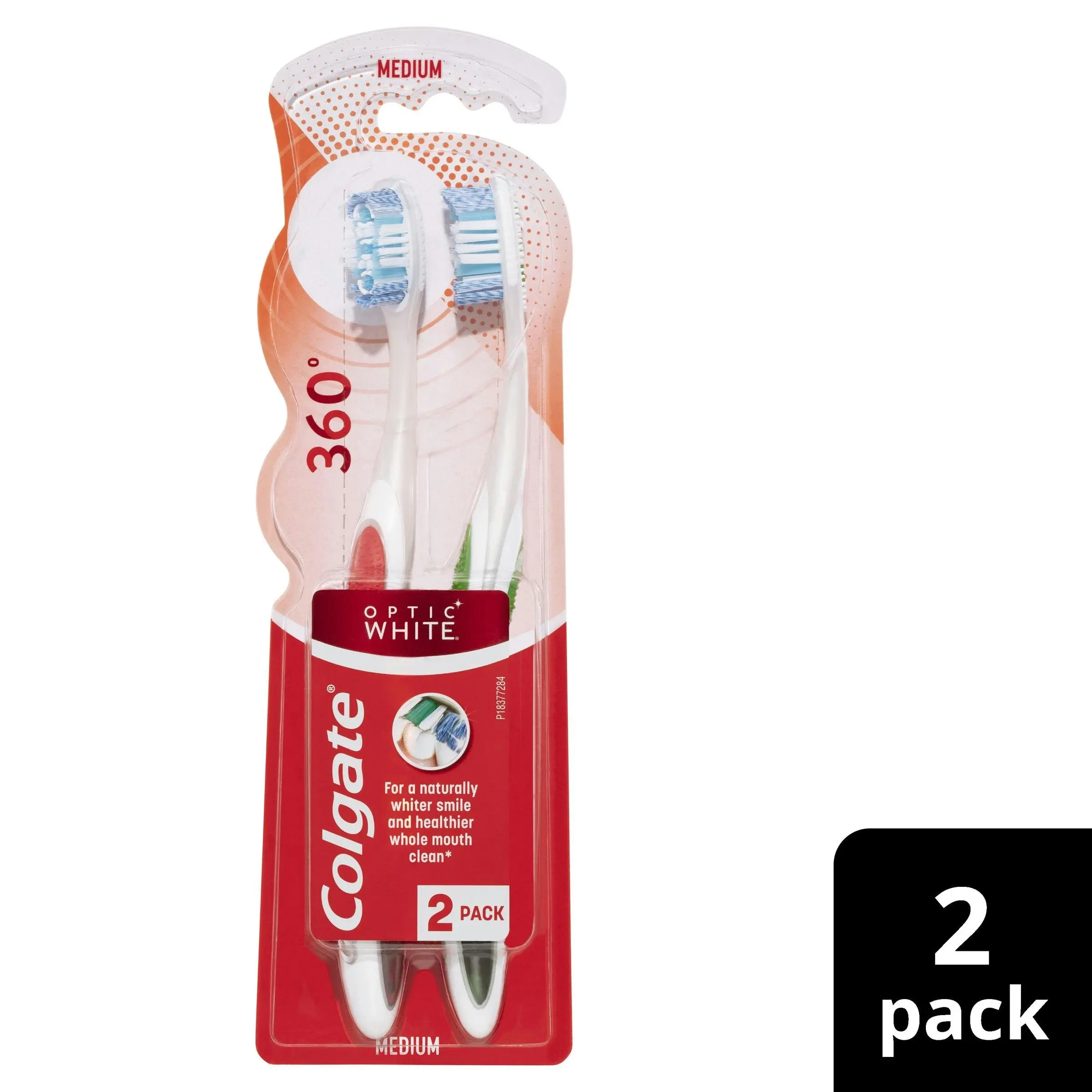 Colgate 360° Advanced Optic White Toothbrush Twin Pack