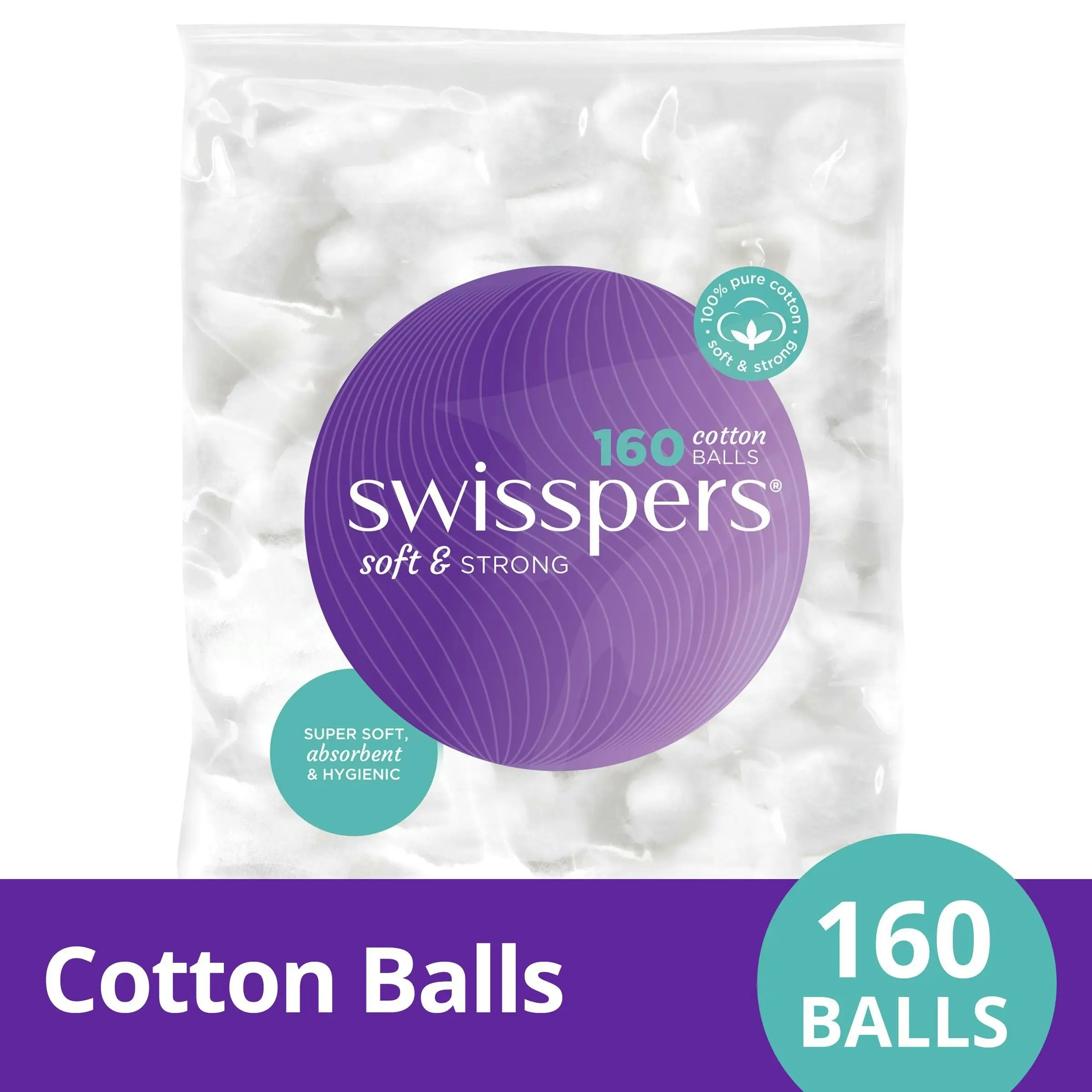 Swisspers Cotton Wool Balls 160 Pack