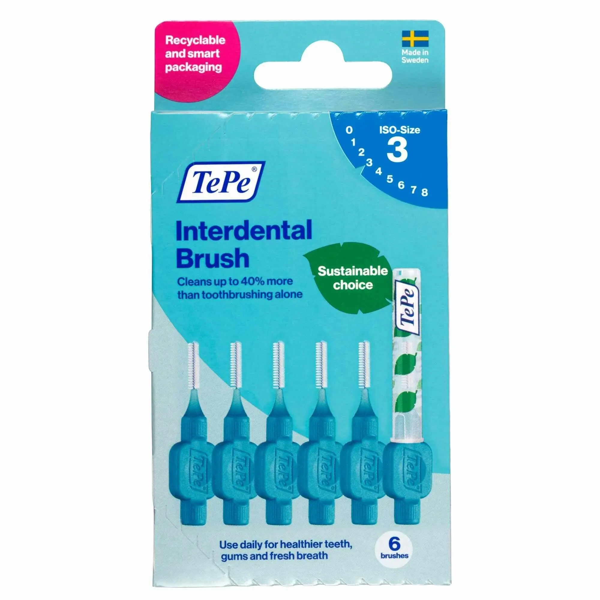 TePe Interdental Brush 0.6Mm Blue 6Pk