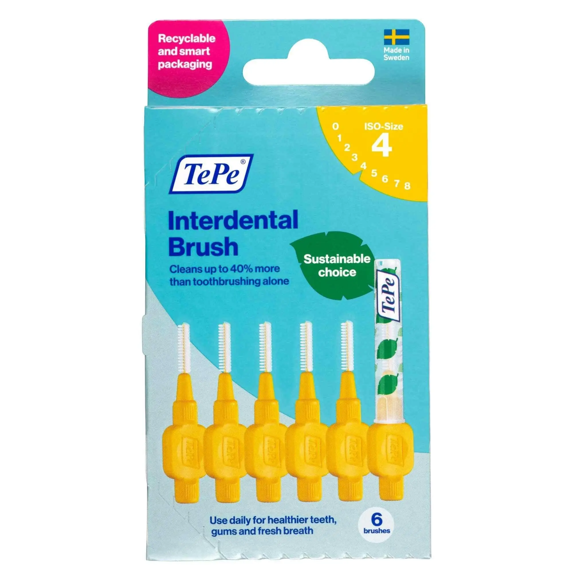 TePe Interdental Brush 0.7Mm Yellow 6Pk