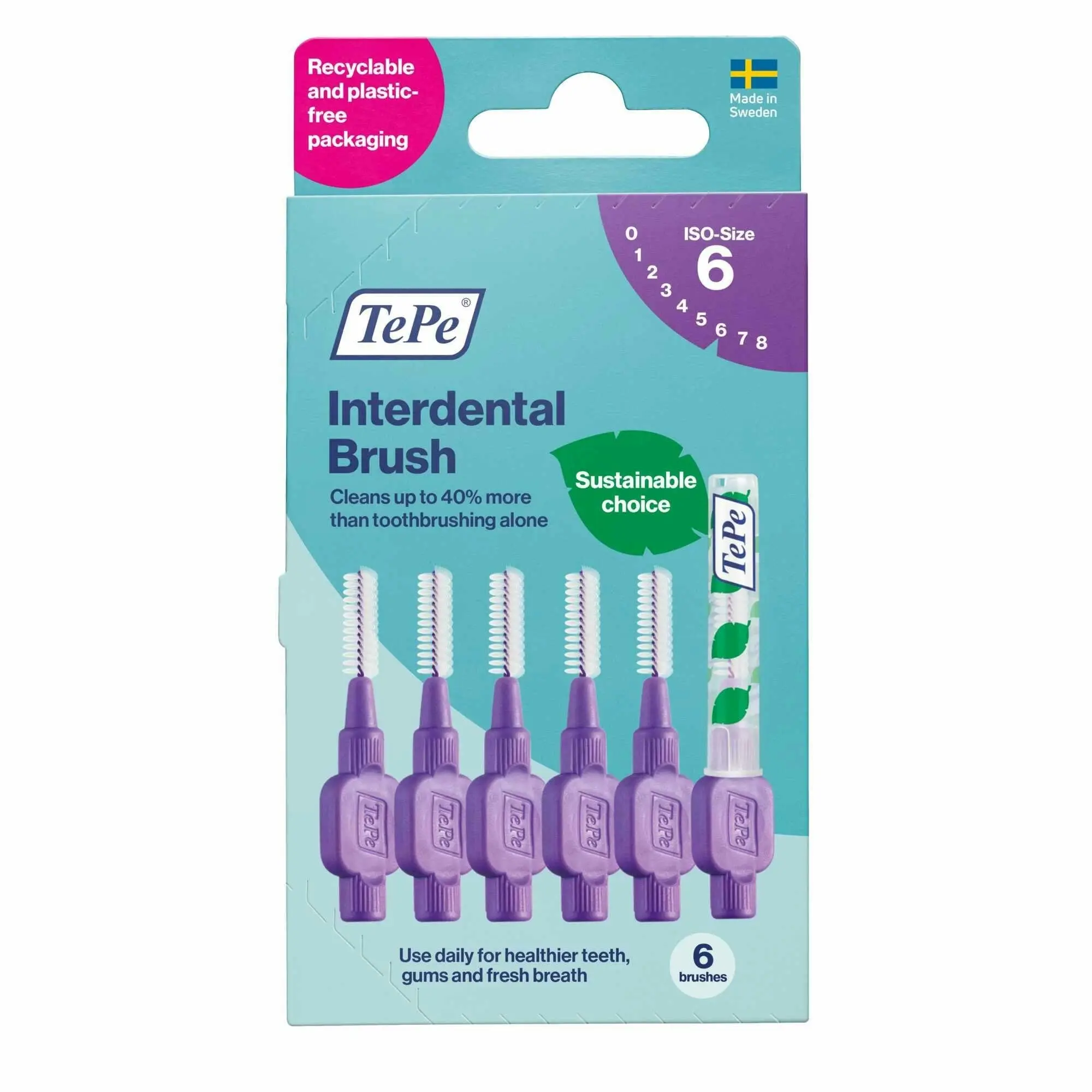 TePe Interdental Brush 1.1Mm Purple 6Pk