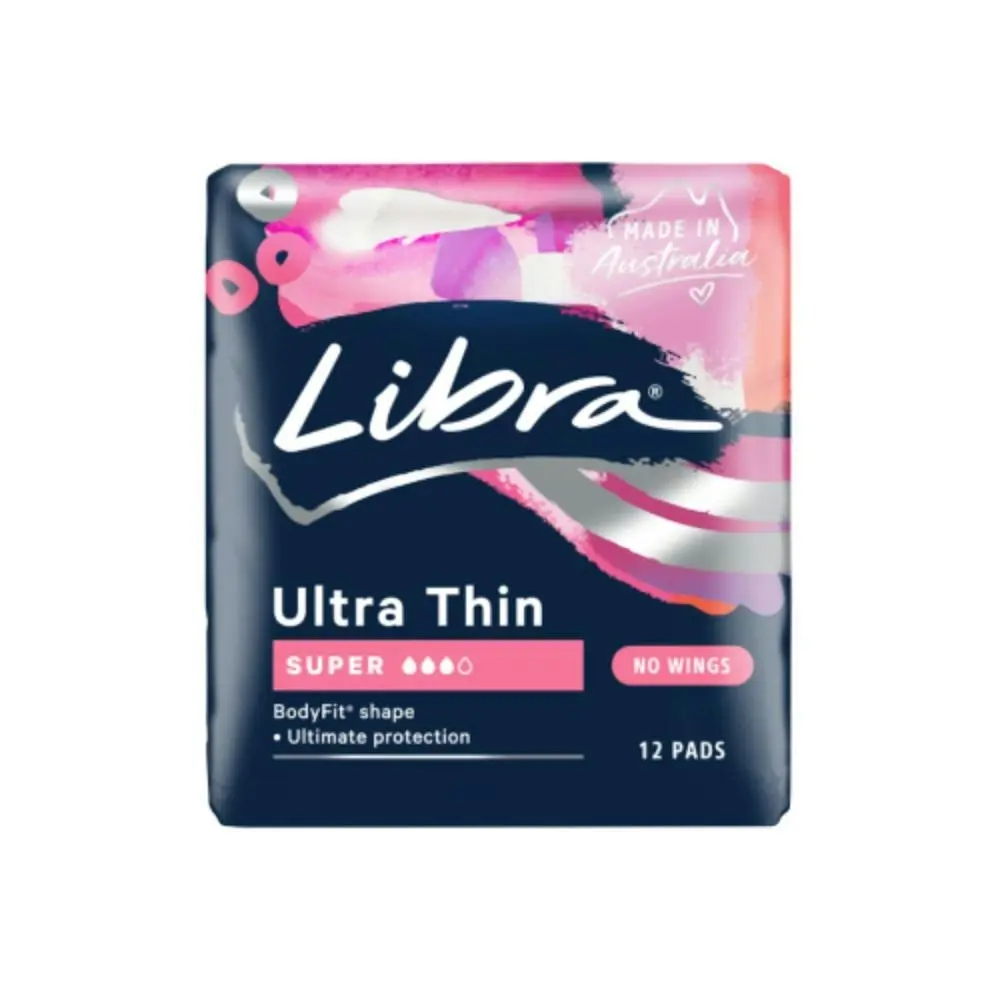 Libra Ultra Thin Pads Super No Wings 12 Pack