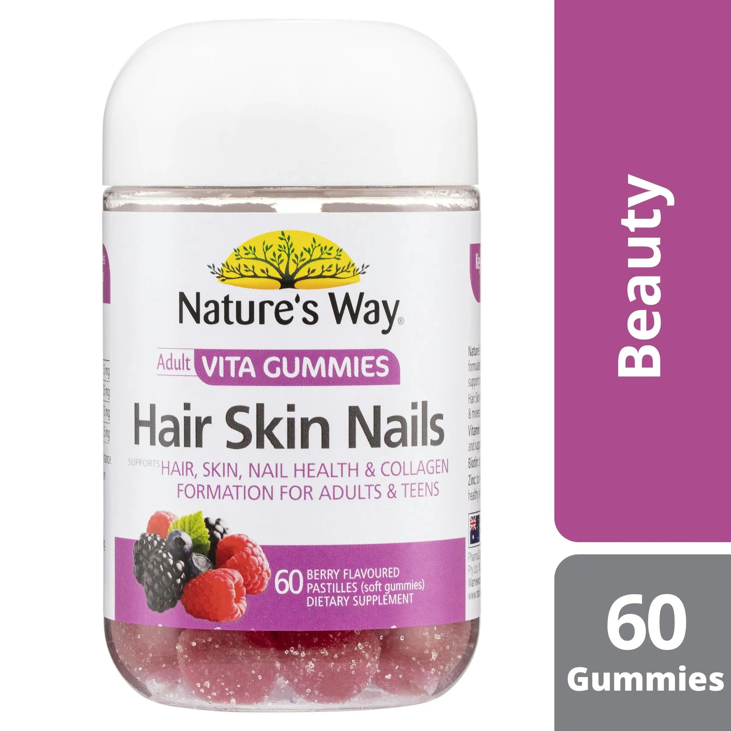 Nature's Way Adult Hair Skin Nails 60 Vita Gummies