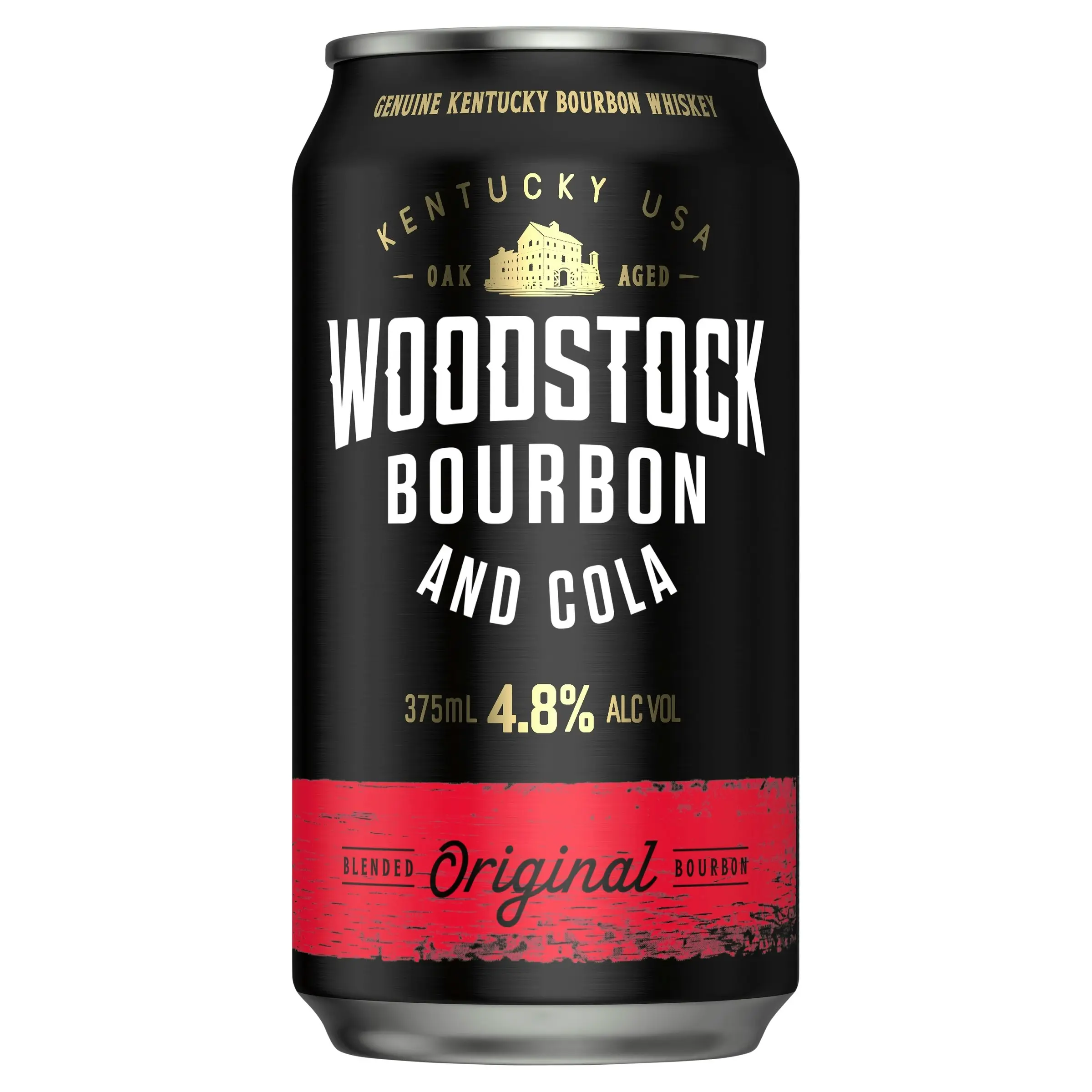 Woodstock Bourbon and Cola 4.8% 375mL Cans 24 Pack