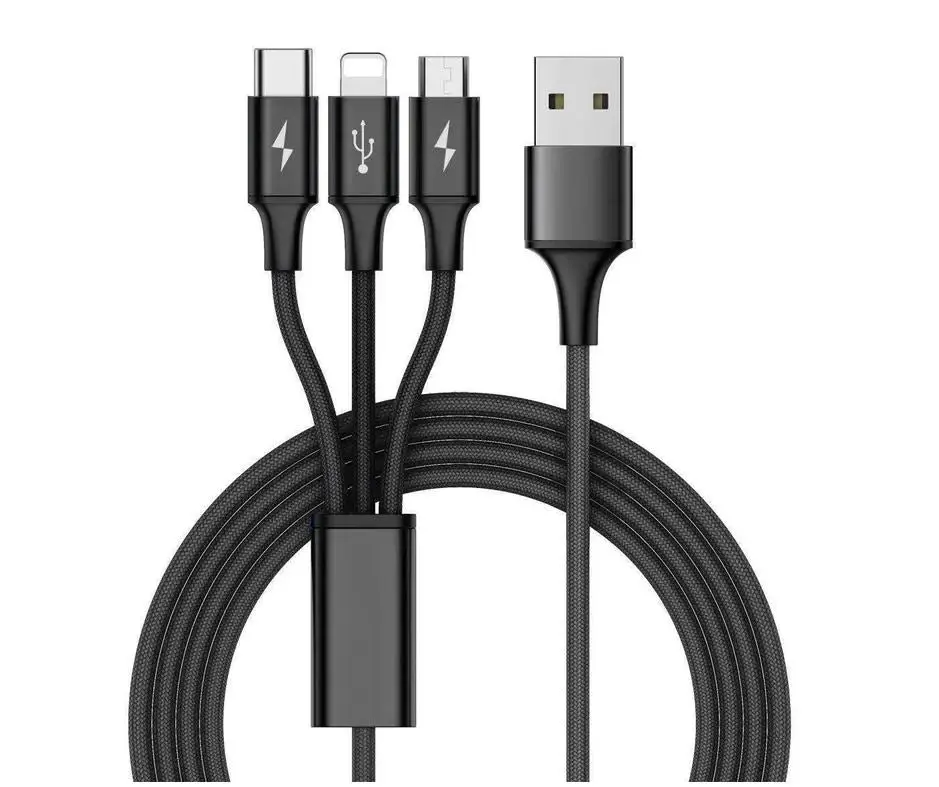 USB Multi Charging Cable USB to Type C/Micro USB 3 in 1 Universal Charger for Smartphones and Tablets