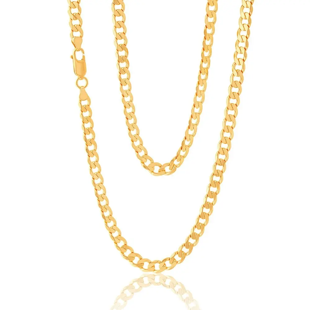 9ct Yellow Solid Gold Curb Chain 50cm in 150 Gauge