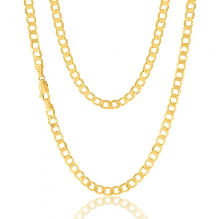 9ct Yellow Gold 55cm Curb Chain