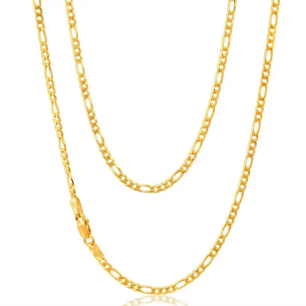 9ct Yellow Solid Gold Figaro 1:3 50cm Chain 60Gauge