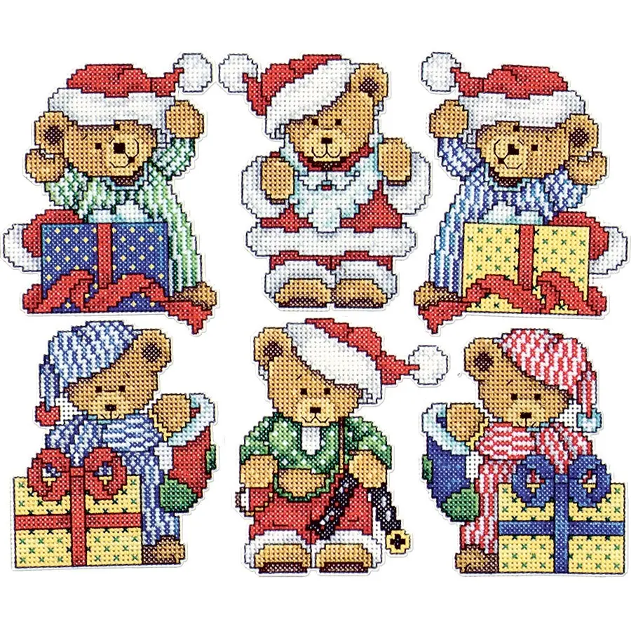 Little Christmas Bear Ornaments- Needlework