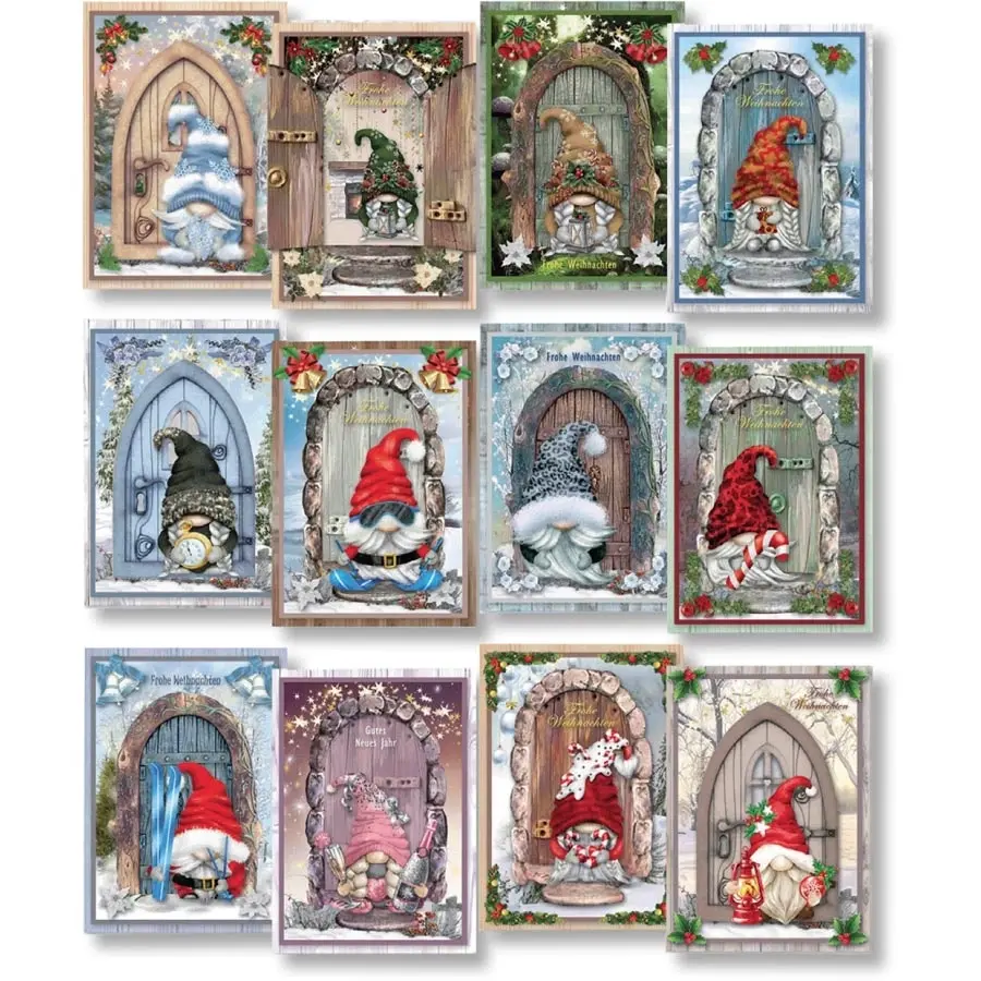 Door Cards Gnomes Christmas- Paper Crafts