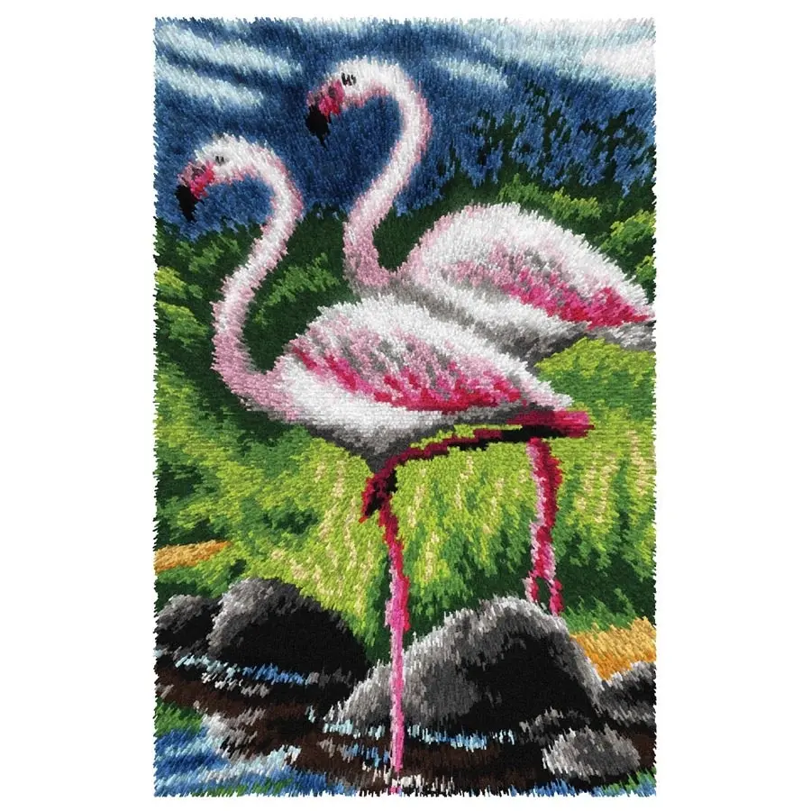 Flamingos Latch Hook- Needlework