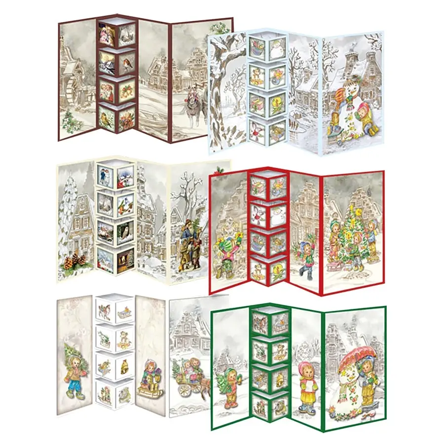 3D Christmas Folding Cards Book and Decoupage Makes 12- Paper Crafts