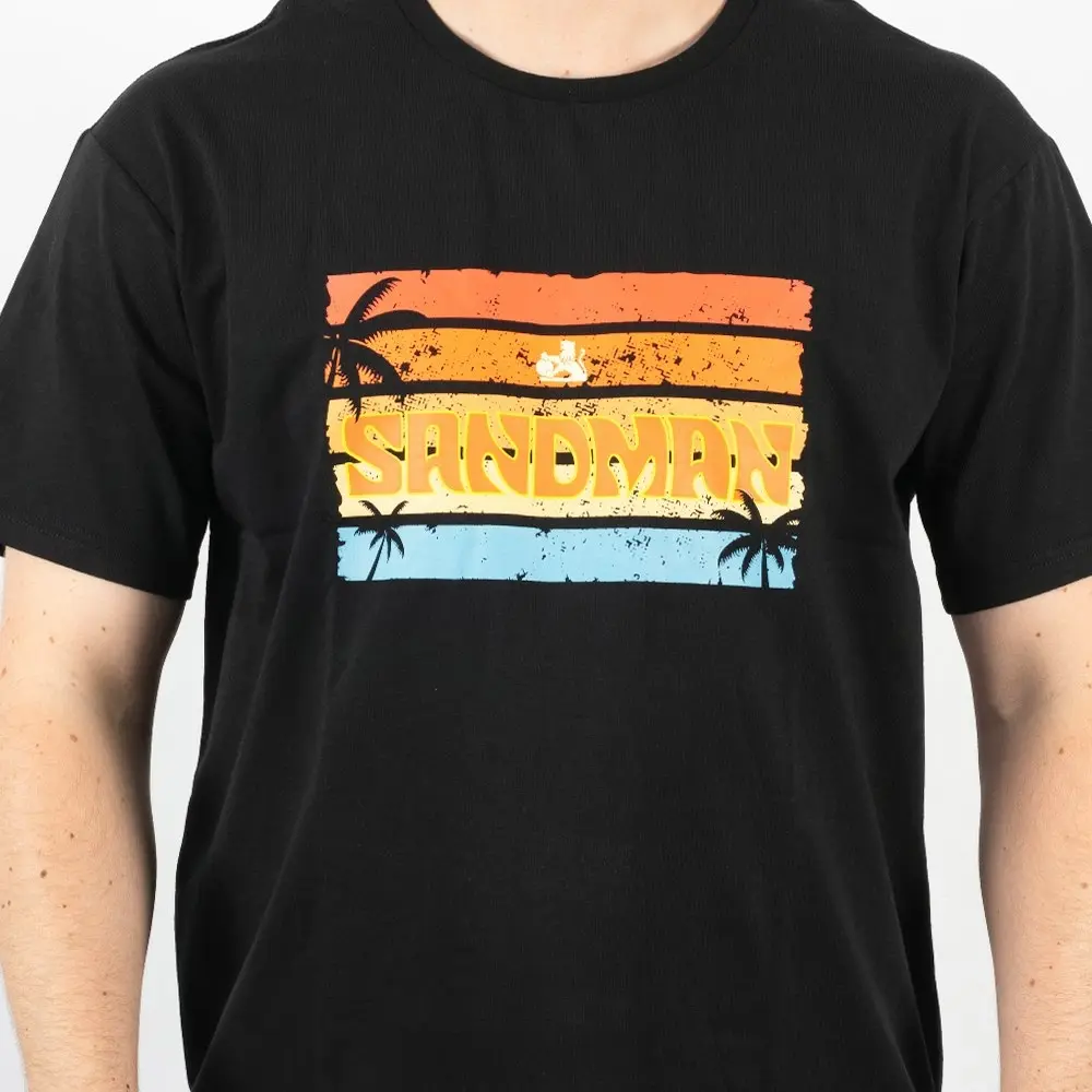 Sandman Tee Stripes Black