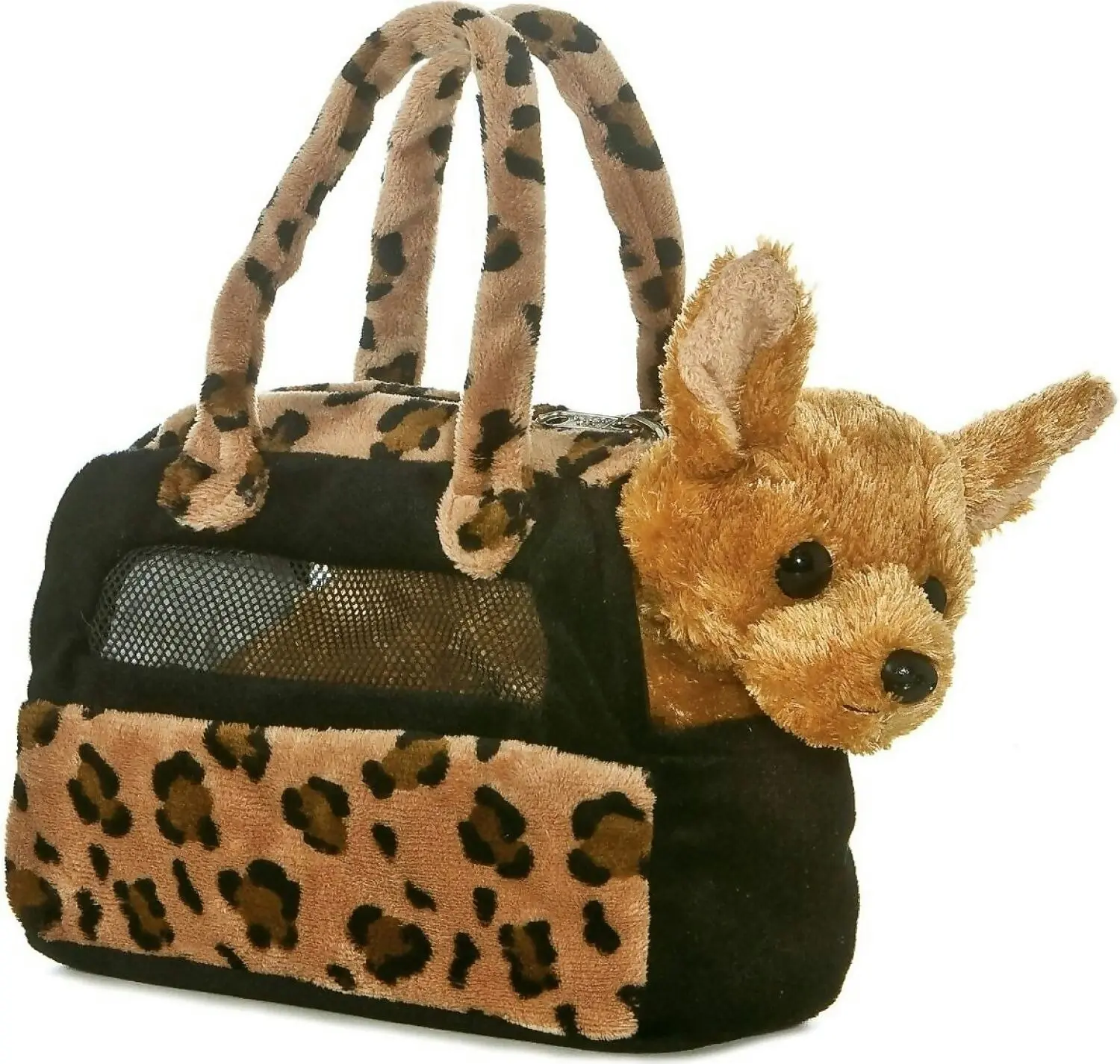 Cotton Candy - Fancy Pals Chihuahua In Leopard Print Bag