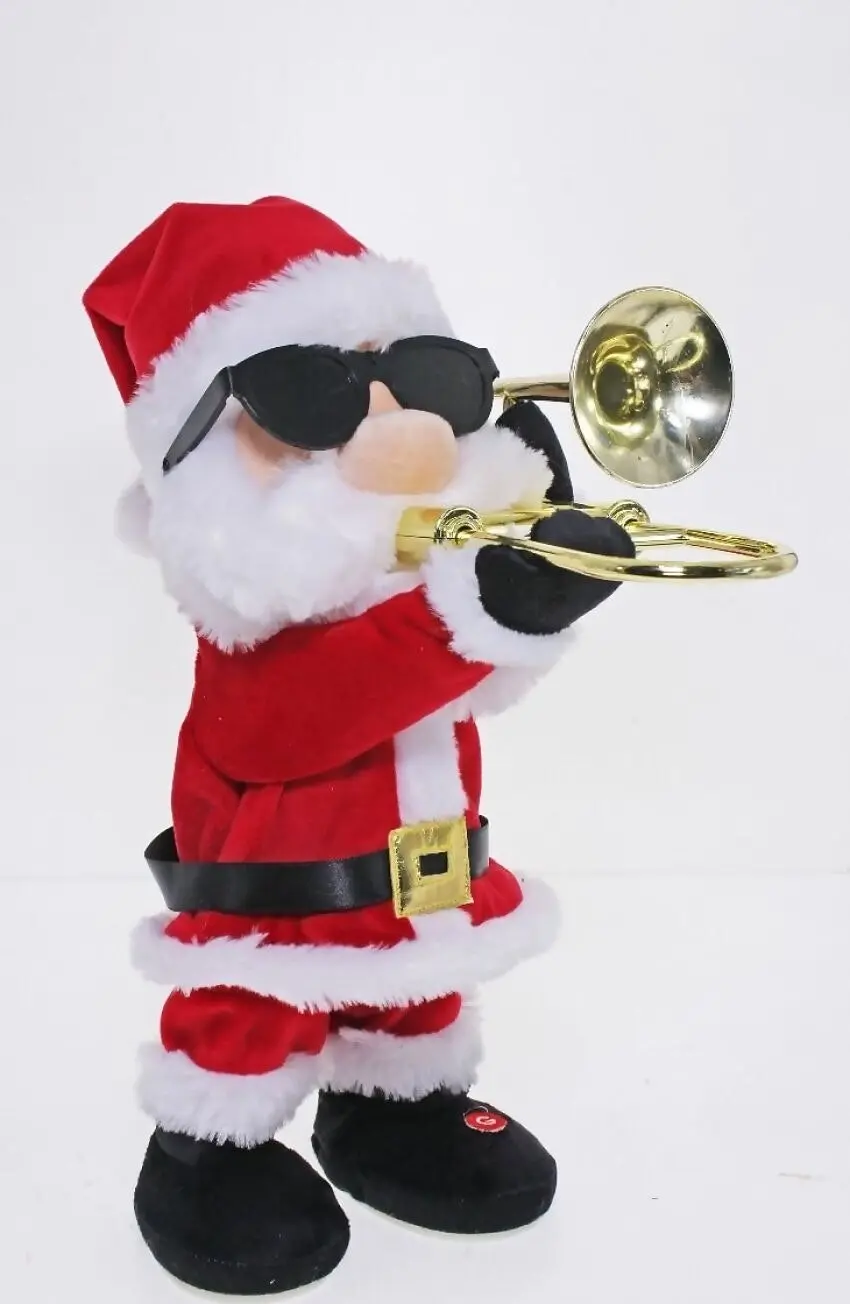 Cotton Candy - Xmas Standing Santa Playing Trombone