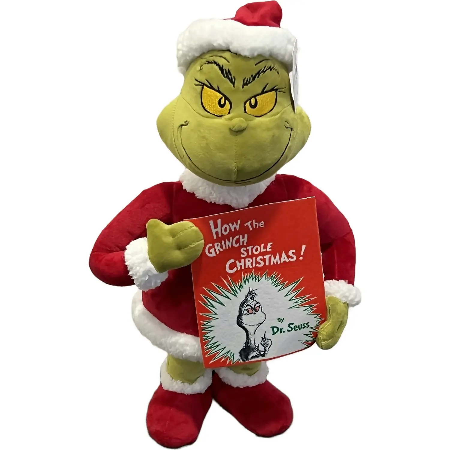 Cotton Candy - Xmas Dr. Seuss The Grinch With Book Holiday Greeter Plush 47cm