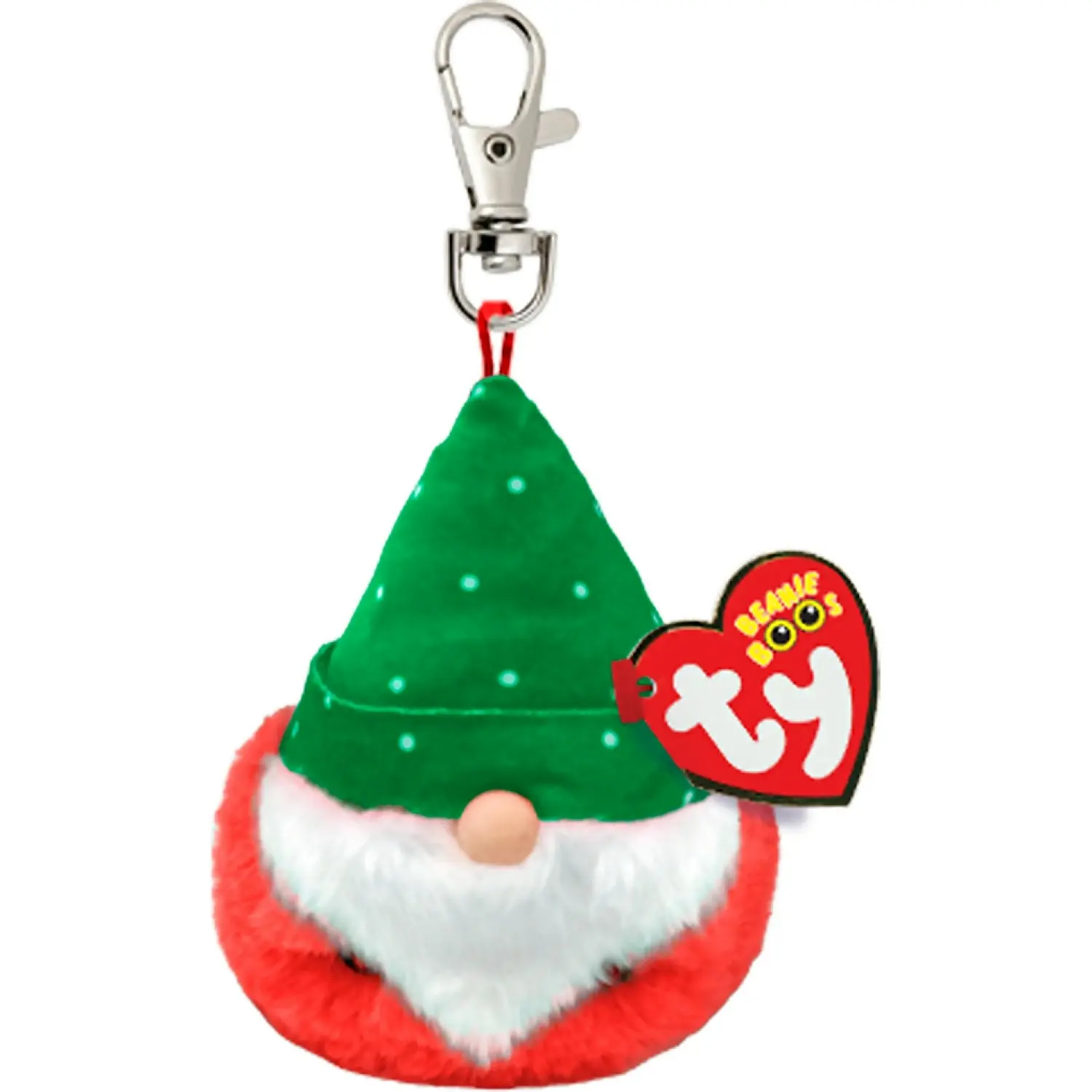 Ty Beanie Boos Clip On - Turvey Green Hat Christmas Gnome 10cm