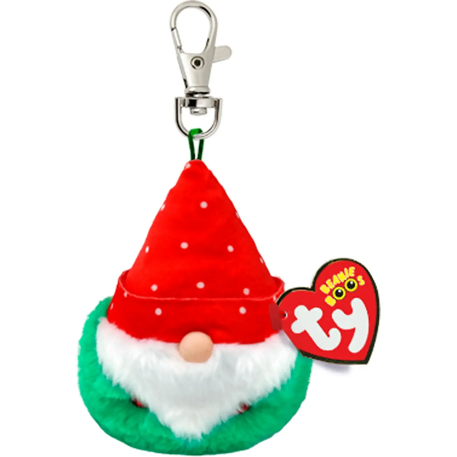 Ty Beanie Boos Clip On - Topsy Red Hat Christmas Gnome 10cm