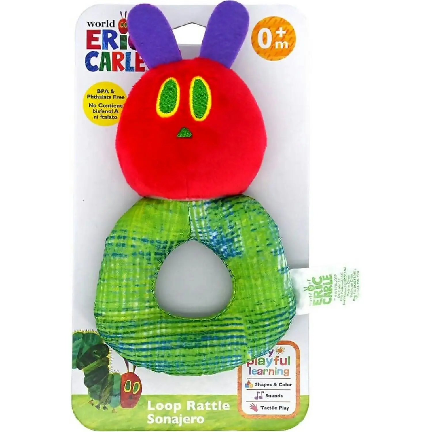 The Very Hungry Caterpillar - Fabric Loop Rattle - Jasnor