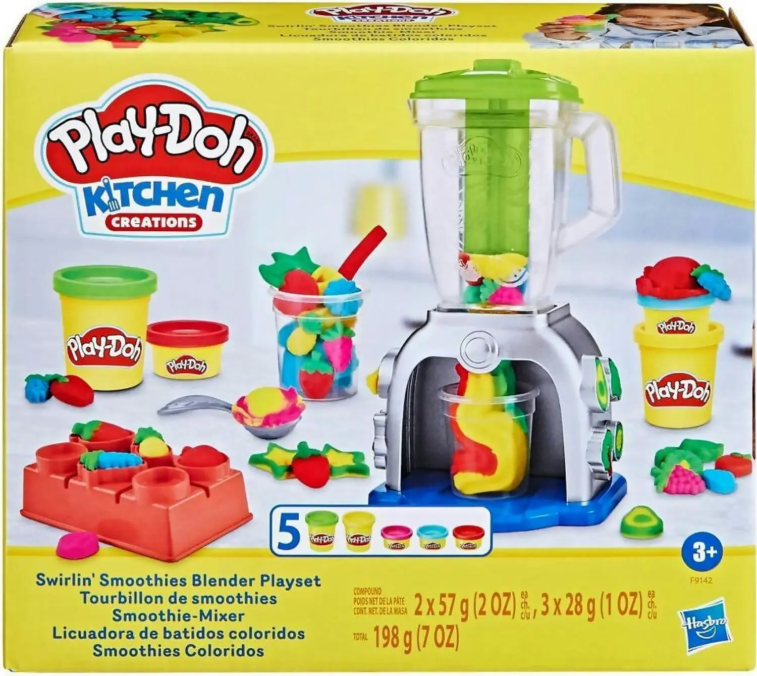 Play-doh - Swirlin Smoothies Toy Blender Playset Play Kitchen Toys For Kids Age 3+ - Hasbro