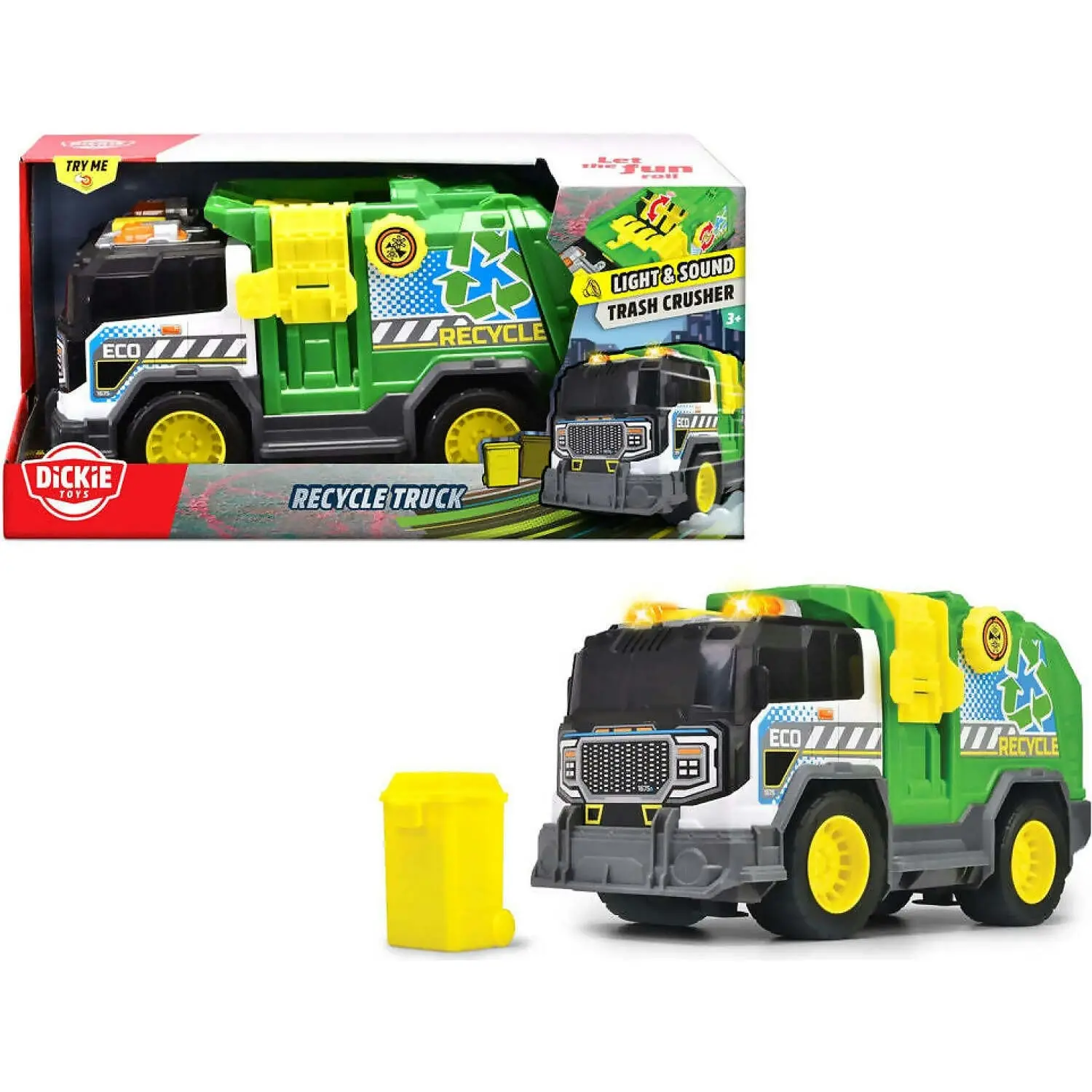 Dickie Toys - Recycle Truck Light & Sound Trash Crusher