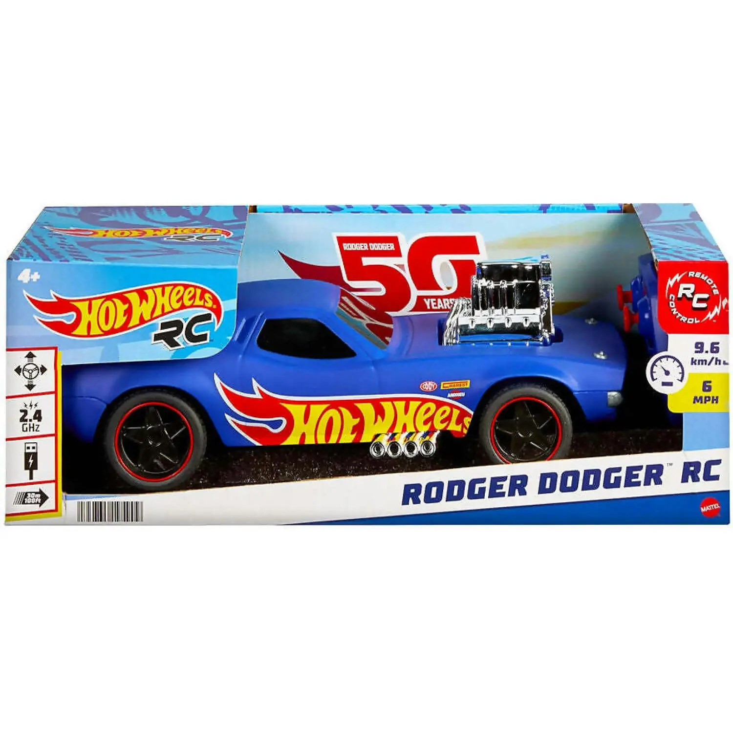 Hot Wheels - 1:16 Scale Rc Rodger Dodger 50th Anniversary Edition - Mattel