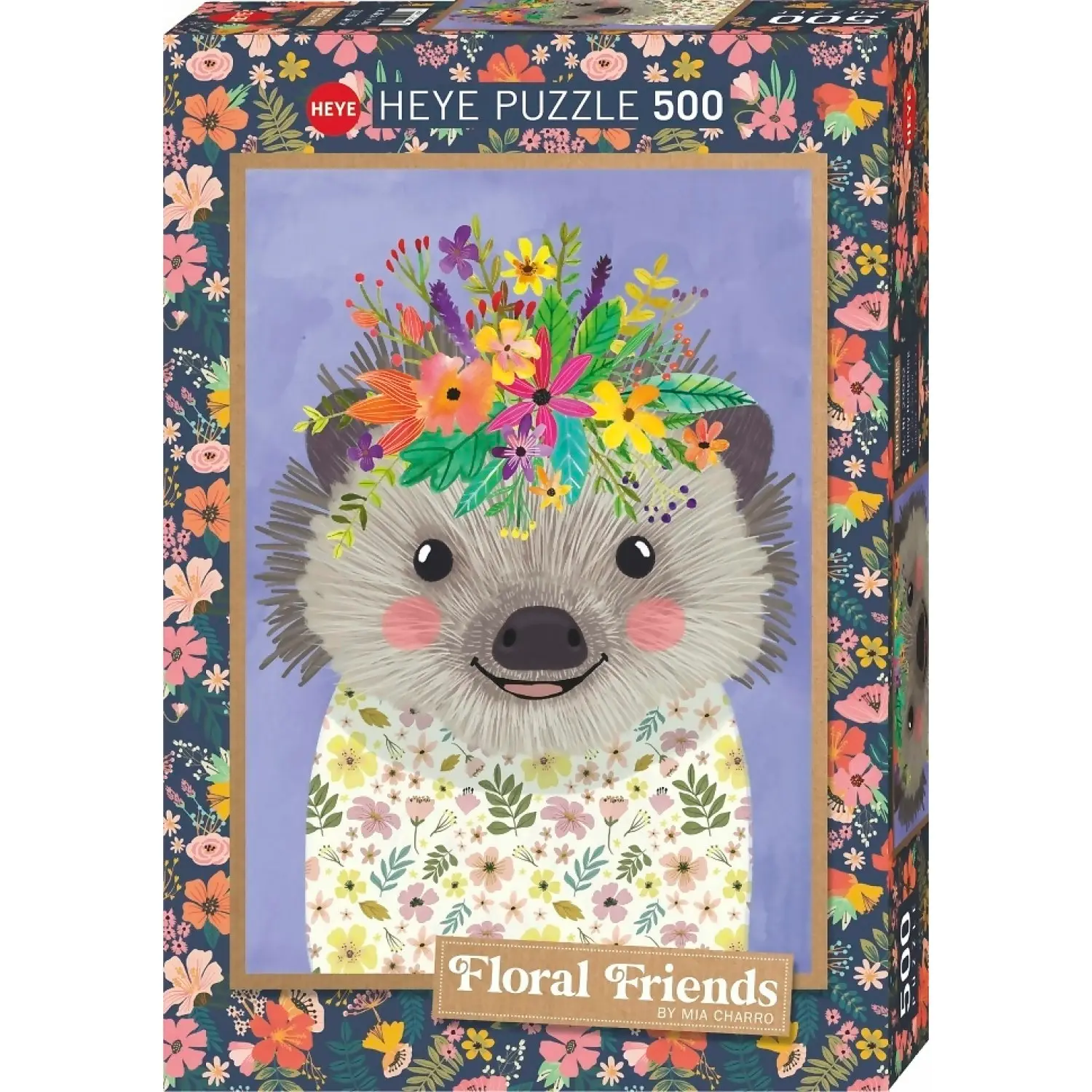 Heye - Floral Friends Funny Hedgehog Jigsaw Puzzle 500 Pieces