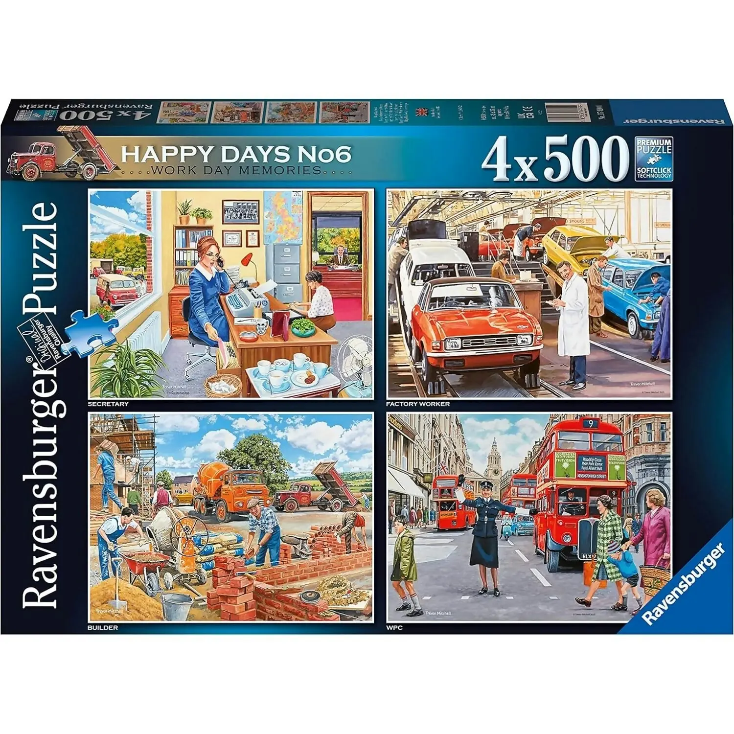 Ravensburger - Happy Days Collection No.6 Work Day Memories Trevor Mitchell Jigsaw Puzzle 4 X 500 Pieces