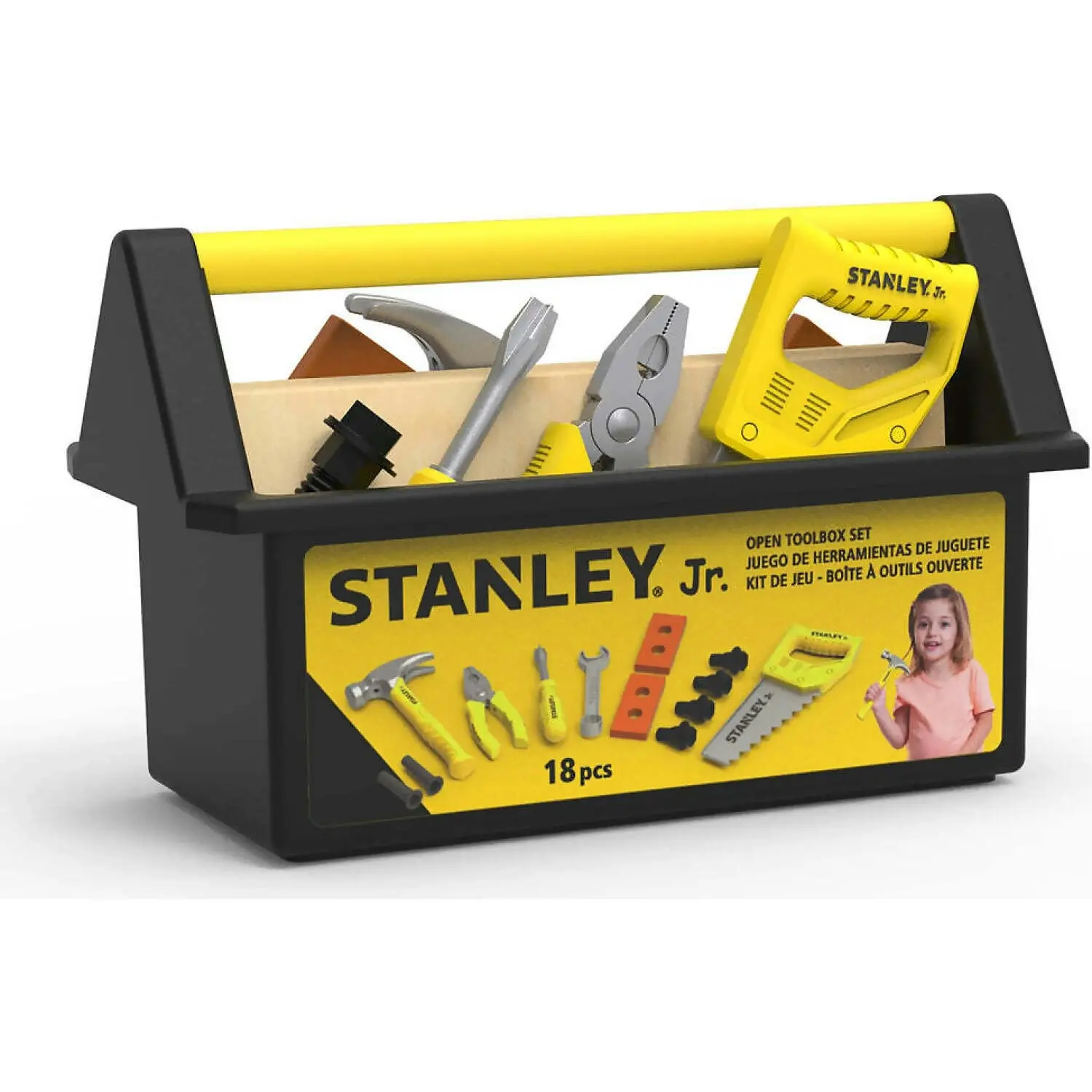 Stanley Jr. - 18 Piece Pretend Play Open Toolbox Set Toy