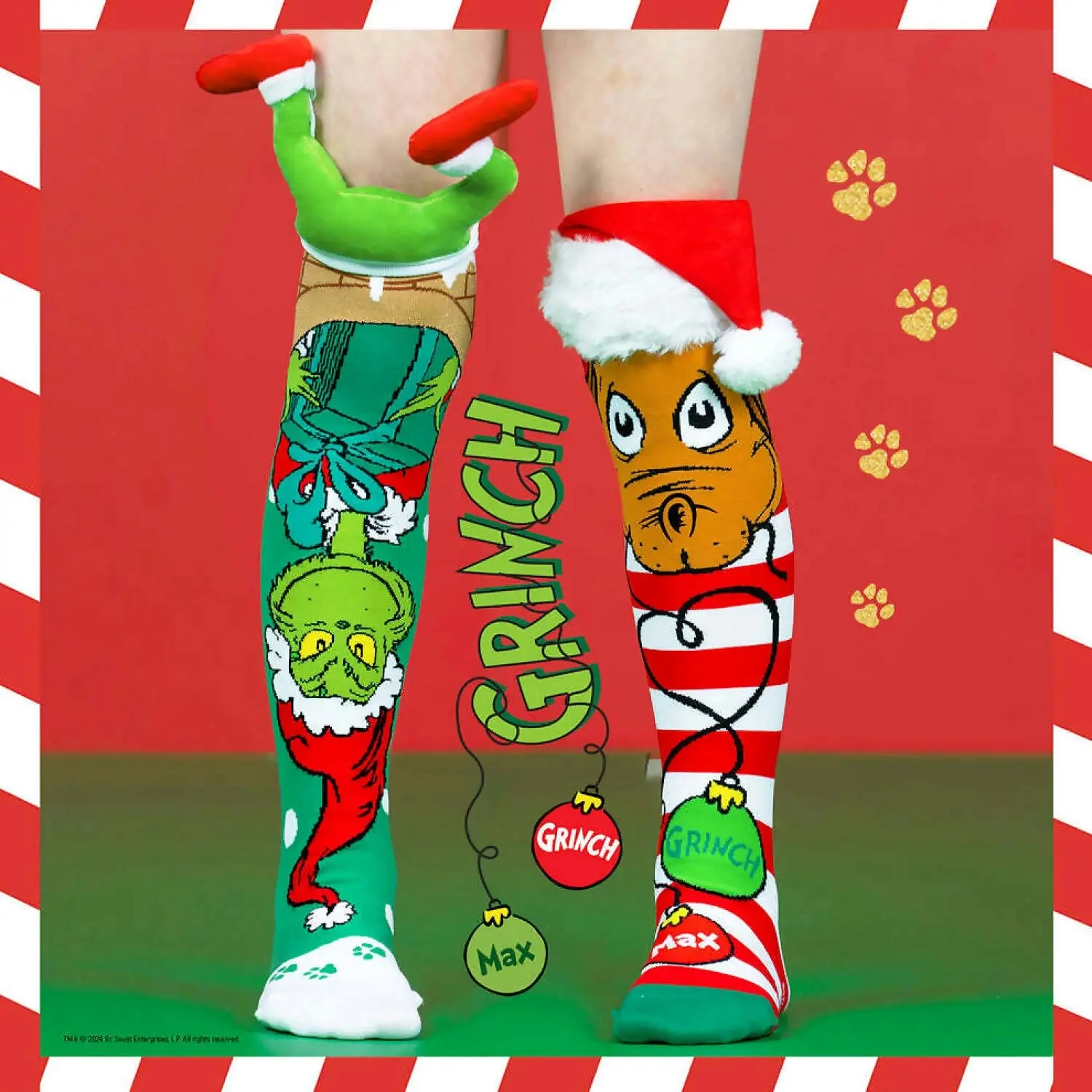 MADMIA - Xmas Grinch Chimney Socks Kids & Adults Age 6y+