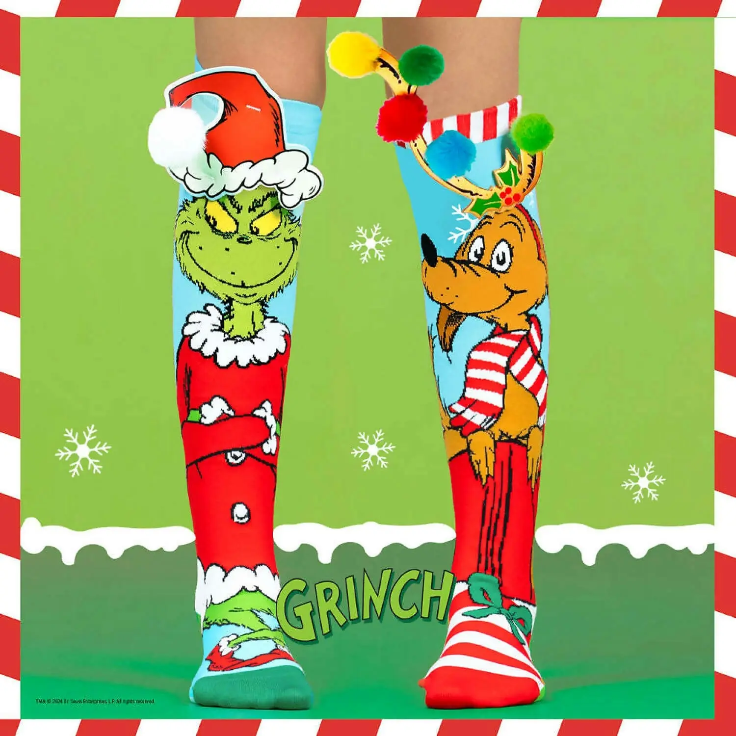 MADMIA - Xmas Grinch & Max Socks Kids & Adults Age 6y+