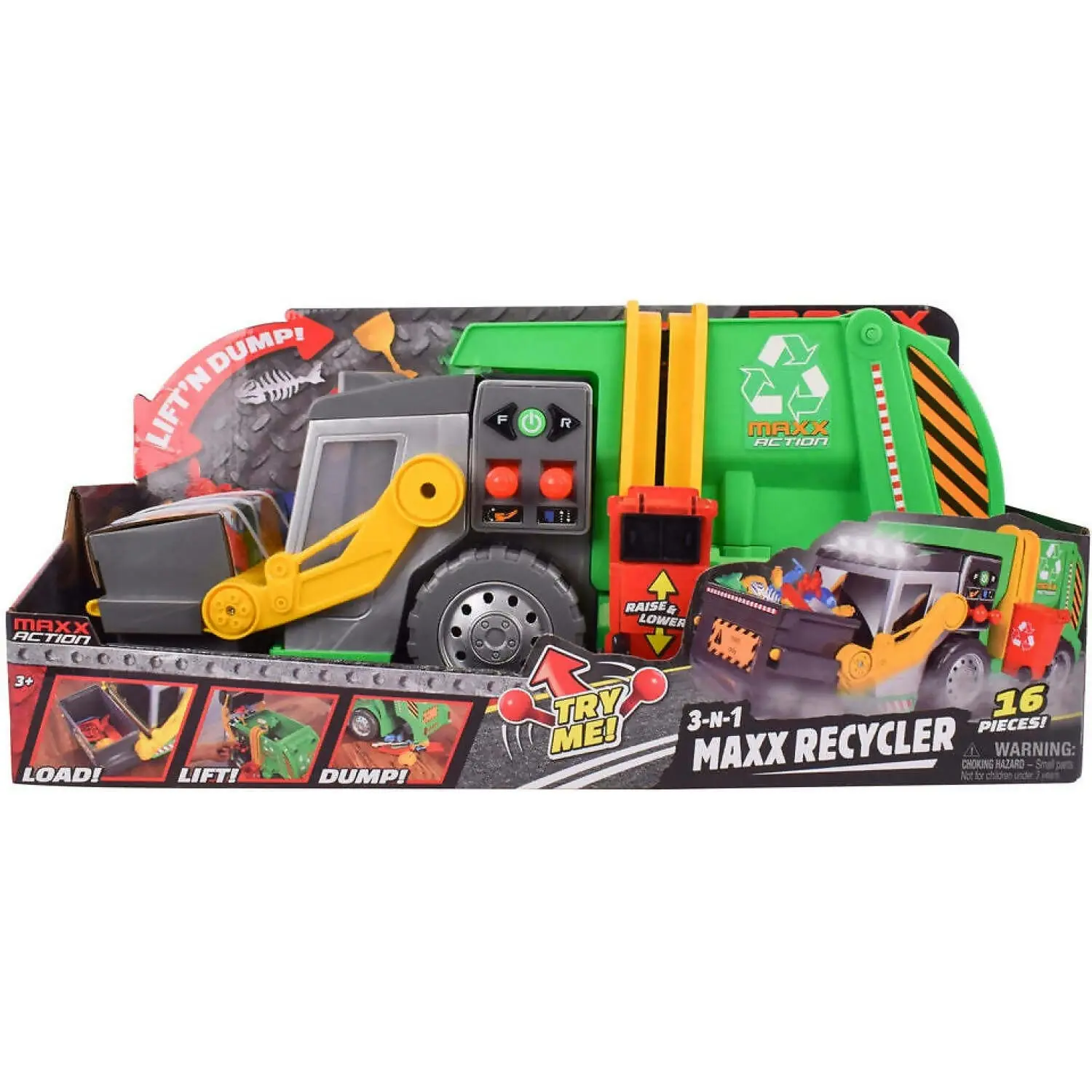 MAXX ACTION - 3-n-1 Lights & Sounds Maxx Recycler Truck