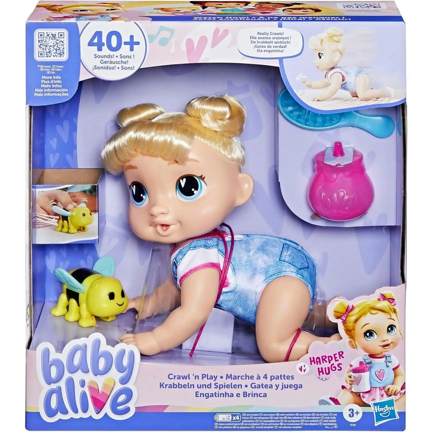 Baby Alive - Crawl 'n Play Harper Hugs Doll Blonde Hair