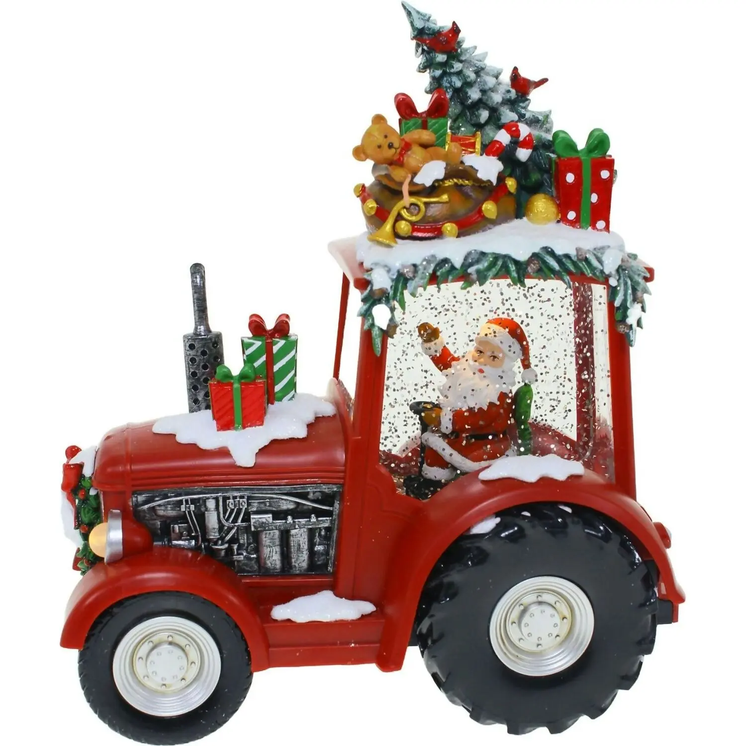 Cotton Candy - Xmas Lantern Santa Tractor Red With Gifts