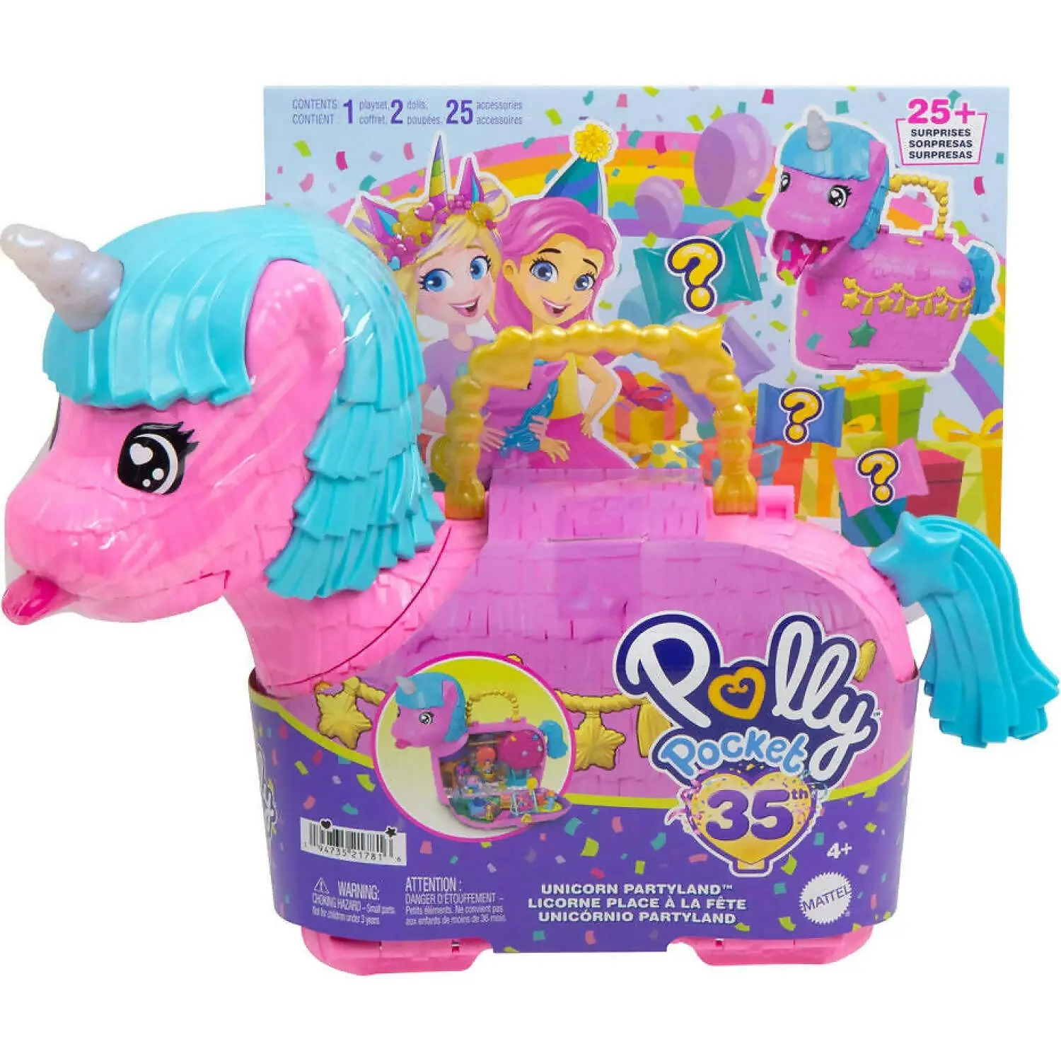 Polly Pocket - 35th Anniversary Unicorn Partyland Playset - Mattel