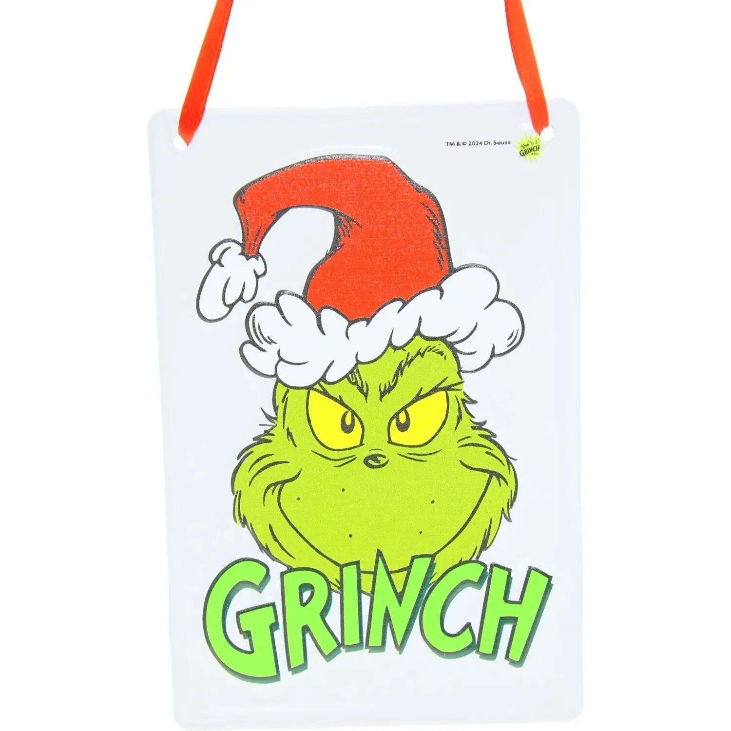 Cotton Candy - Xmas Dr. Seuss Small Grinch Head Sign 15x10cm