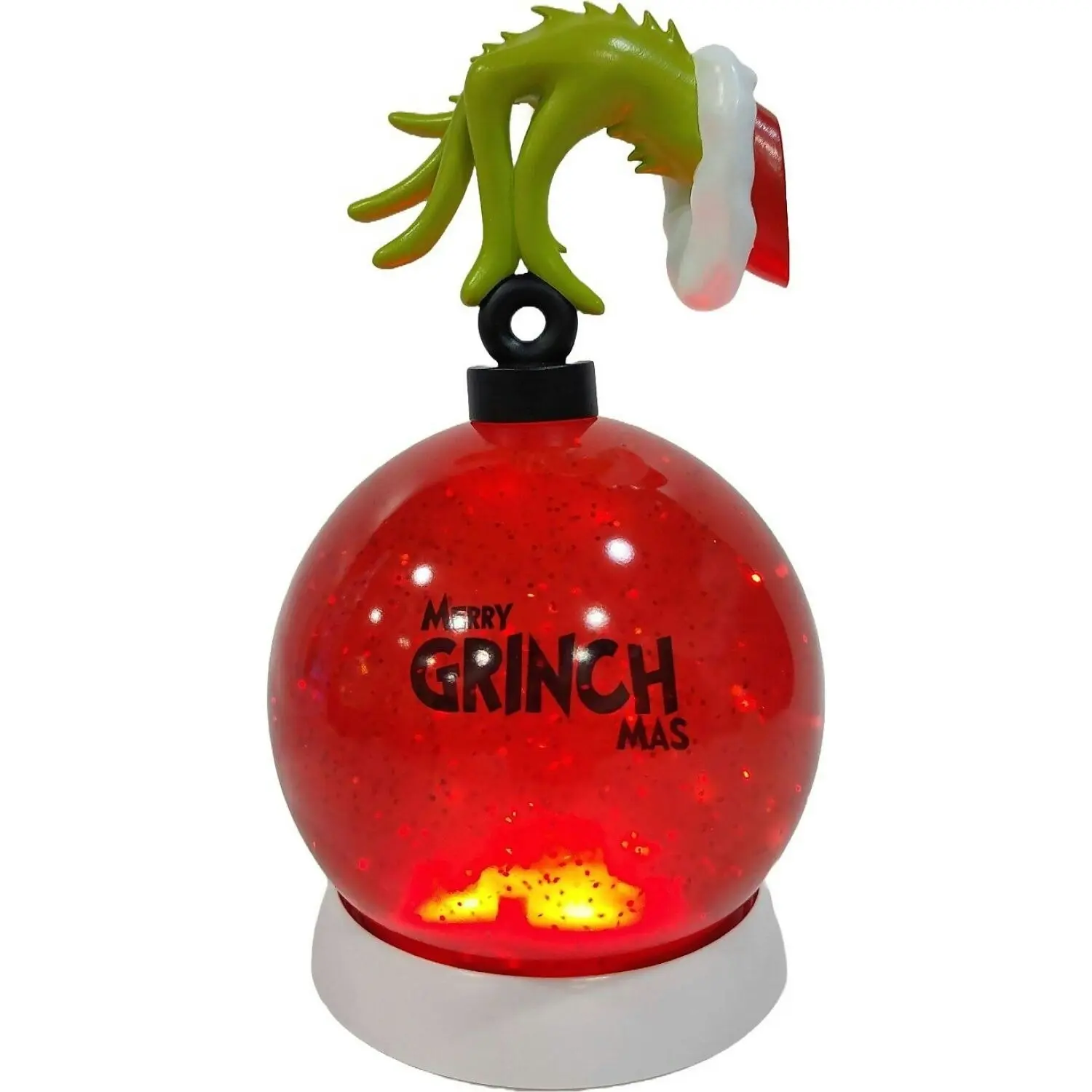 Cotton Candy - Xmas Dr. Seuss The Grinch Hand Led Red Snow Bauble