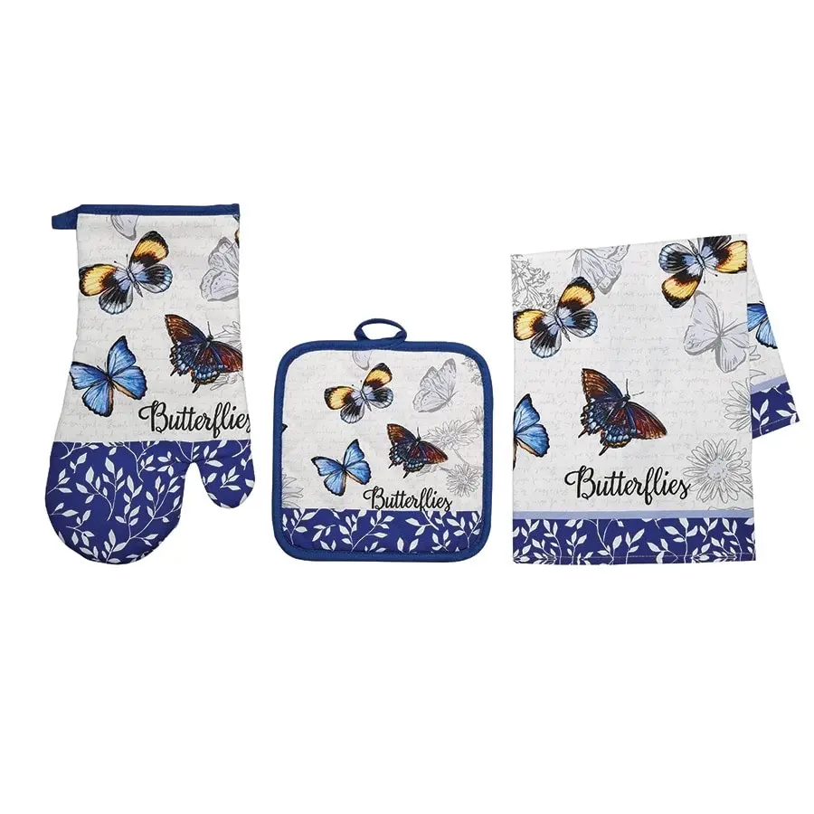 Butterfly Kitchen Towel & Mitt Set