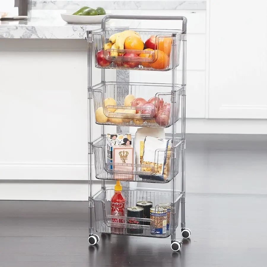 Clear 4 tier Storage Cart