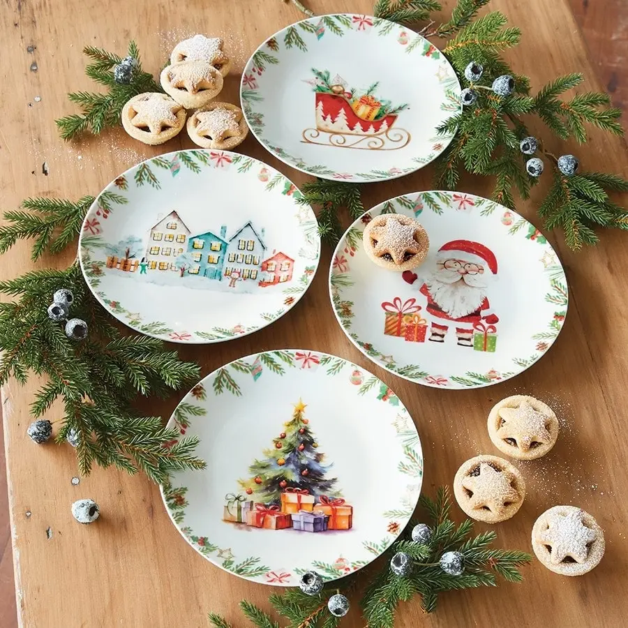 Xmas snack plates set of 4