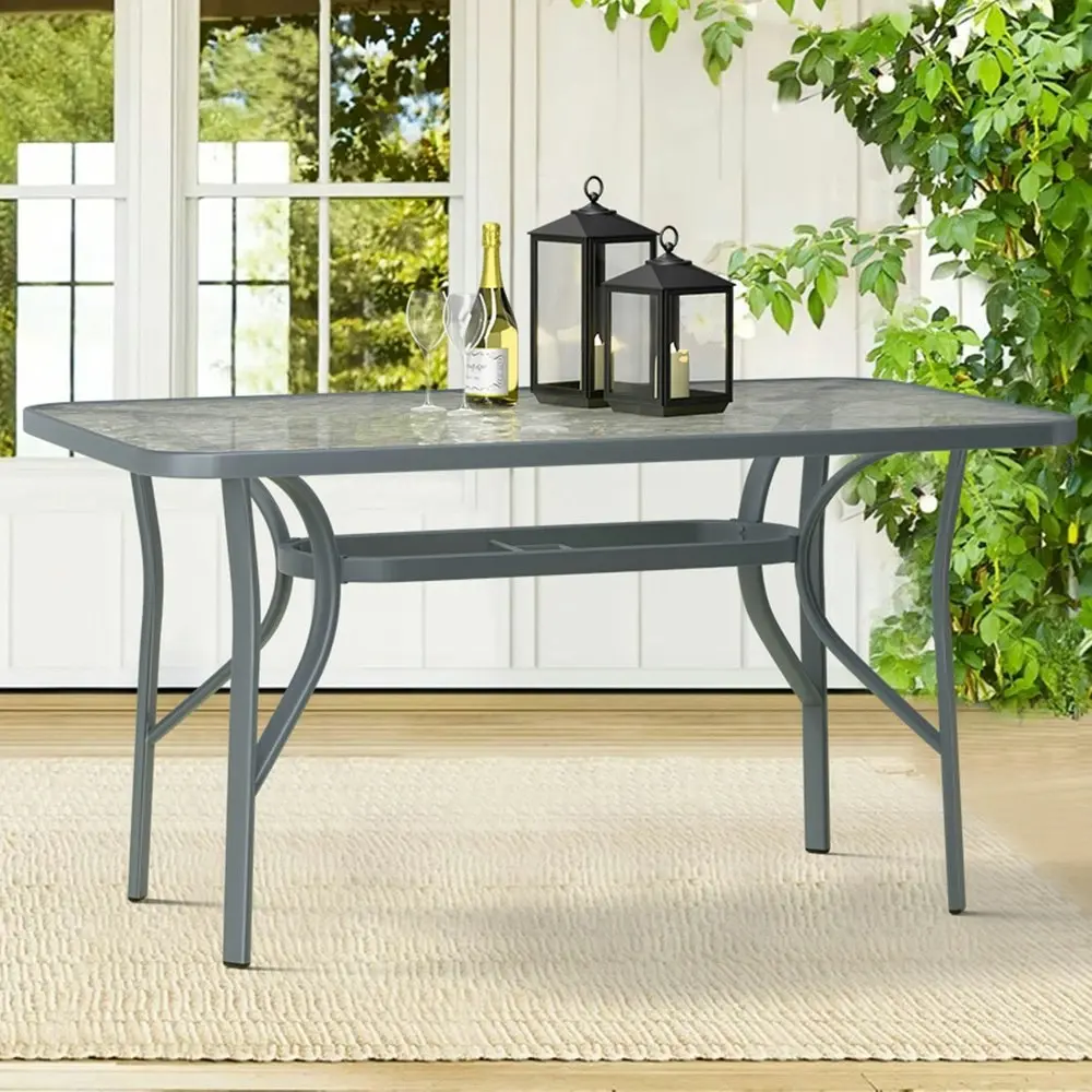 Alfordson Patio Dining Table Garden 140CM X 80CM Grey