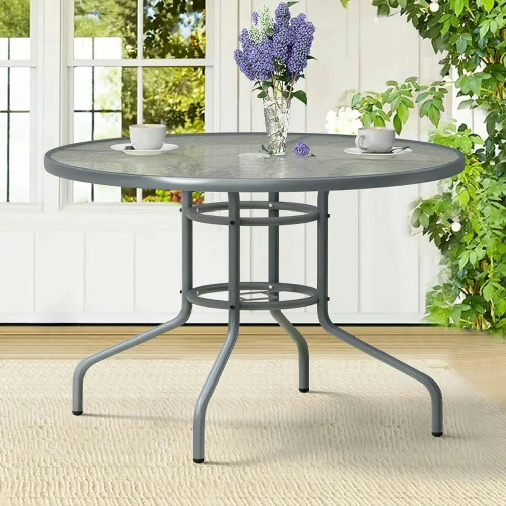 Alfordson Patio Dining Table Round 90CM Grey