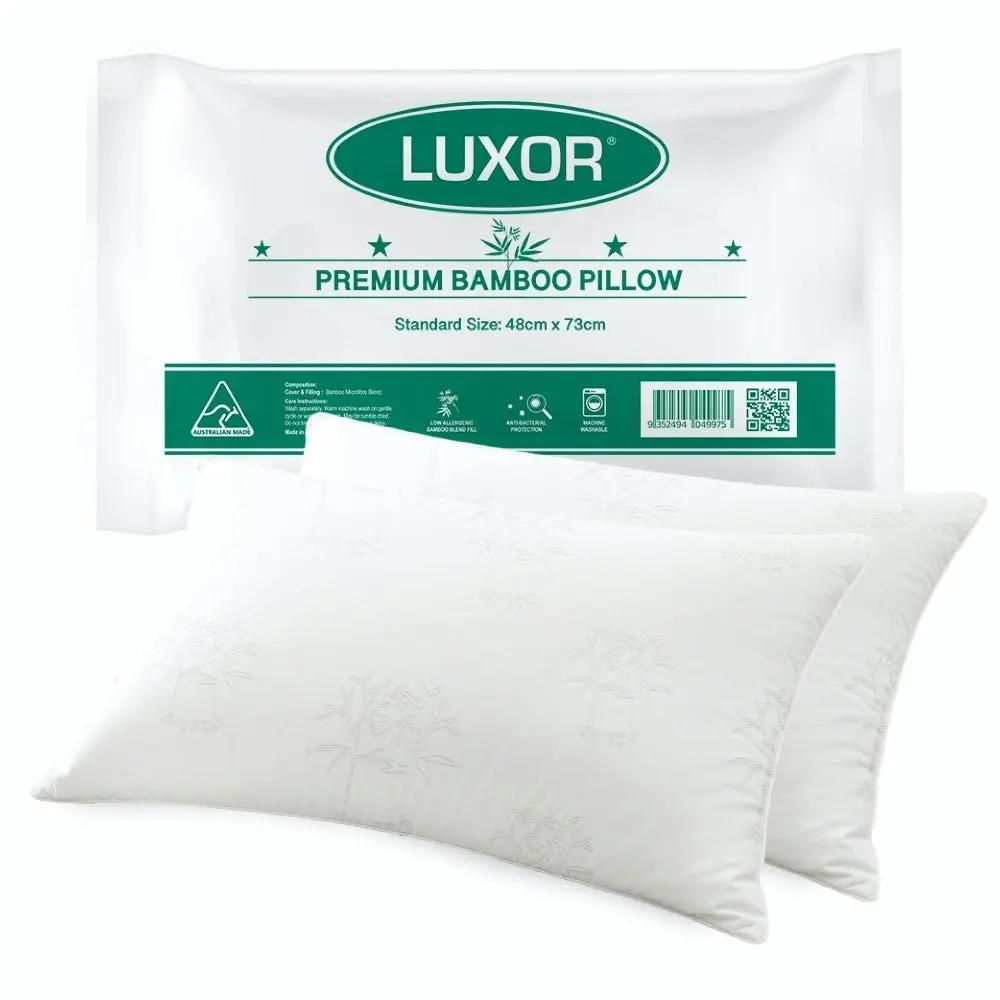 Luxor Australian Made Bamboo Cooling Pillow Standard Size - 2 Pcs