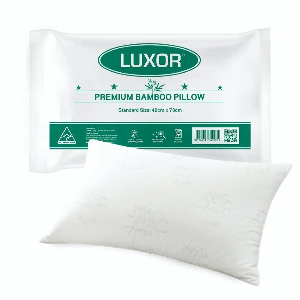 Luxor Australian Made Bamboo Cooling Pillow Standard Size - Single Pcs