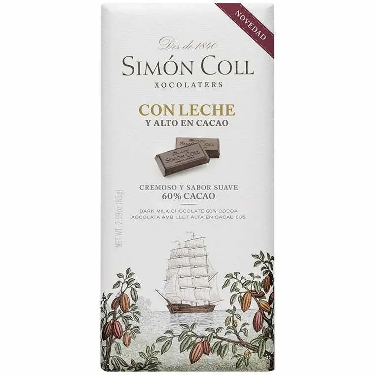 Simon Coll Con Leche Y Alto En 60% Cacao 85g