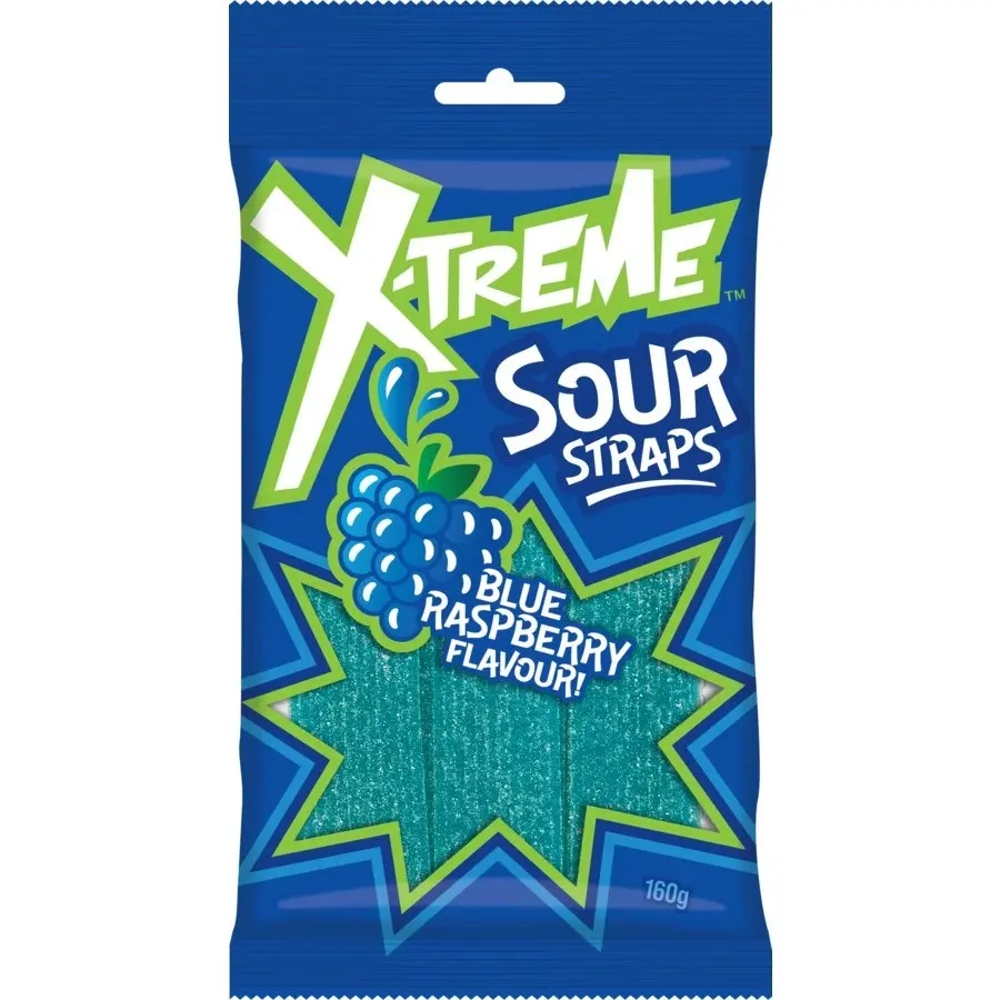 XTREME SOUR STRAPS BLUE RASPBERRY 160g