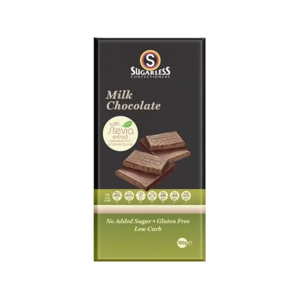 Sugarless Milk Chocolate with Stevia 100g