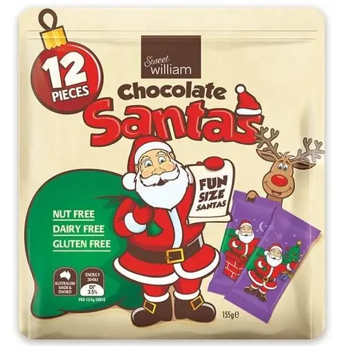 Sweet William Santas Multipack - Nut/Dairy/Gluten Free 155g